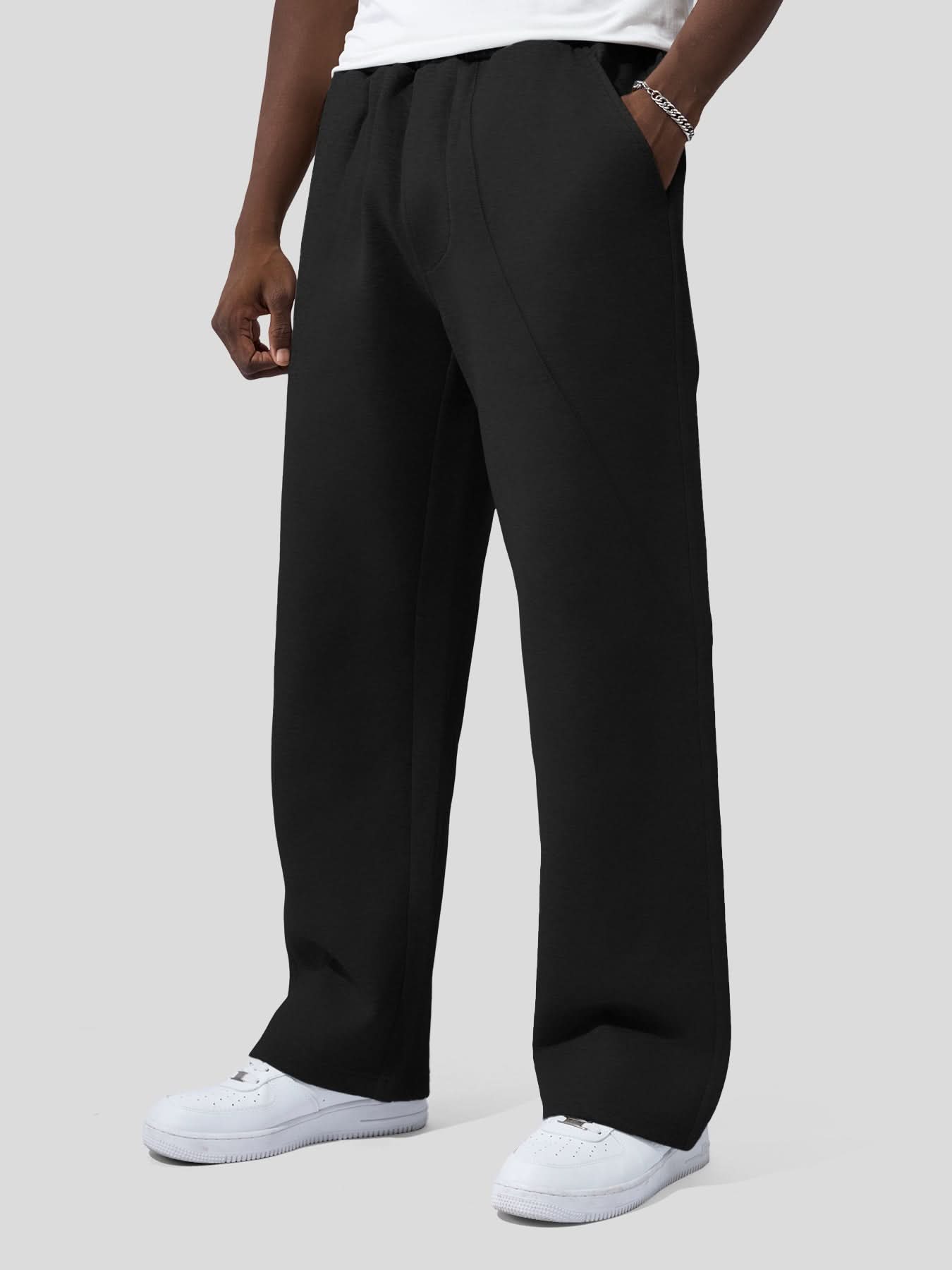 CozySpacer Fall Drawstring Wide Leg Pants Curved Design