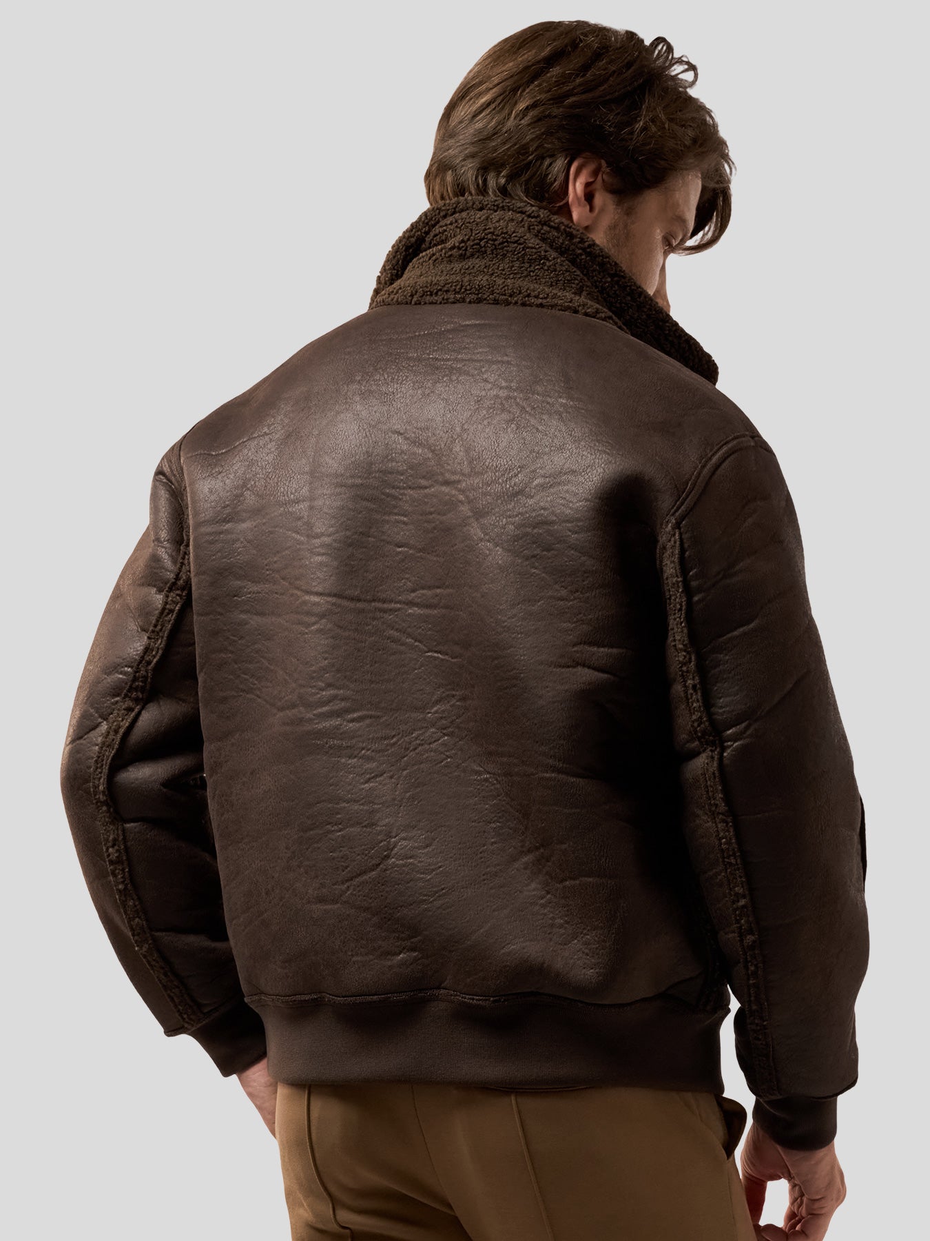 Reversible Faux Shearling Zip Up Windproof High Collar Jacket