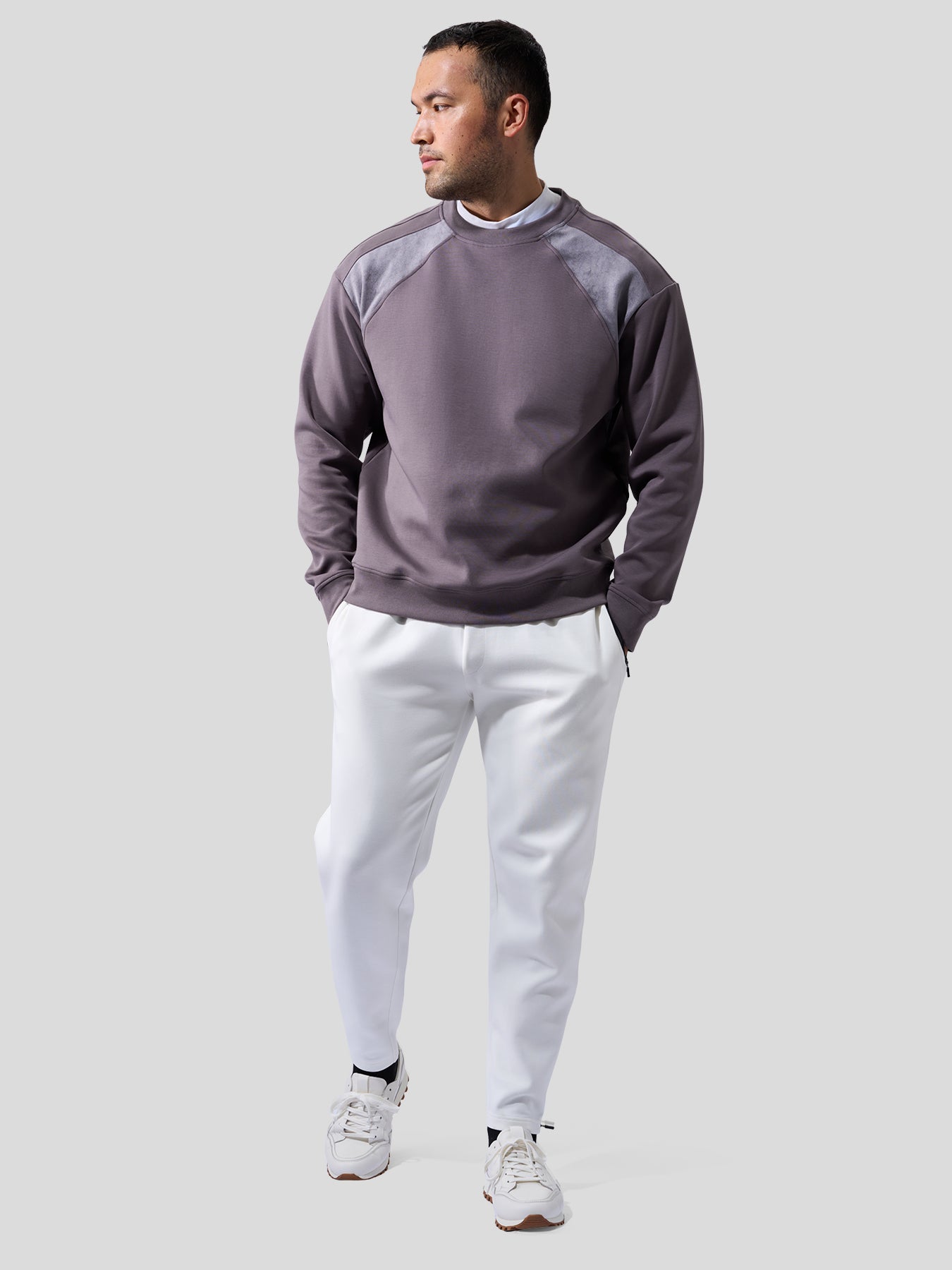 Cozyspacer Suedepatch Sweatshirt And Zip Ankle Jogger Set