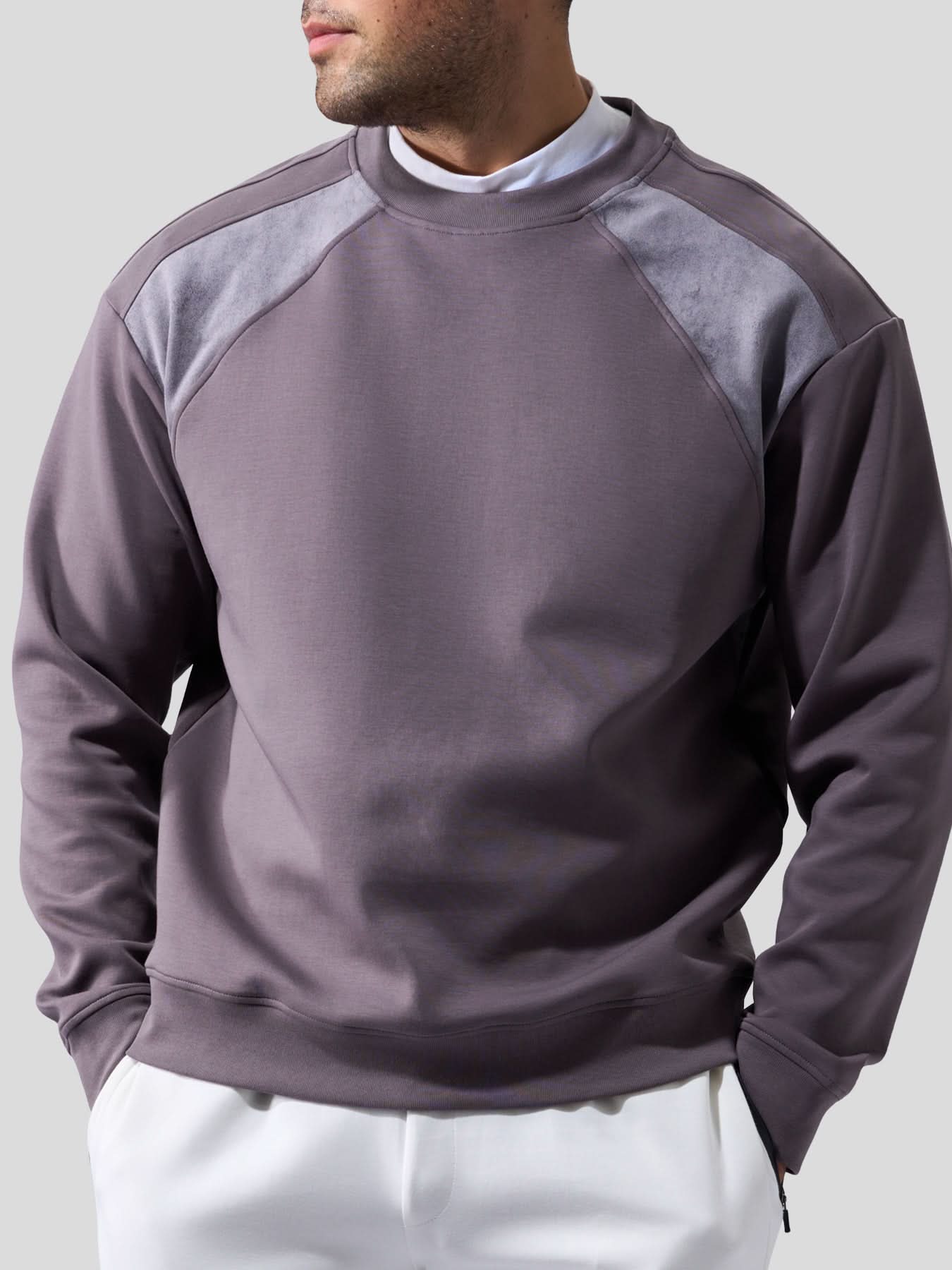 Cozyspacer Suedepatch Sweatshirt And Wide Leg Pants Set