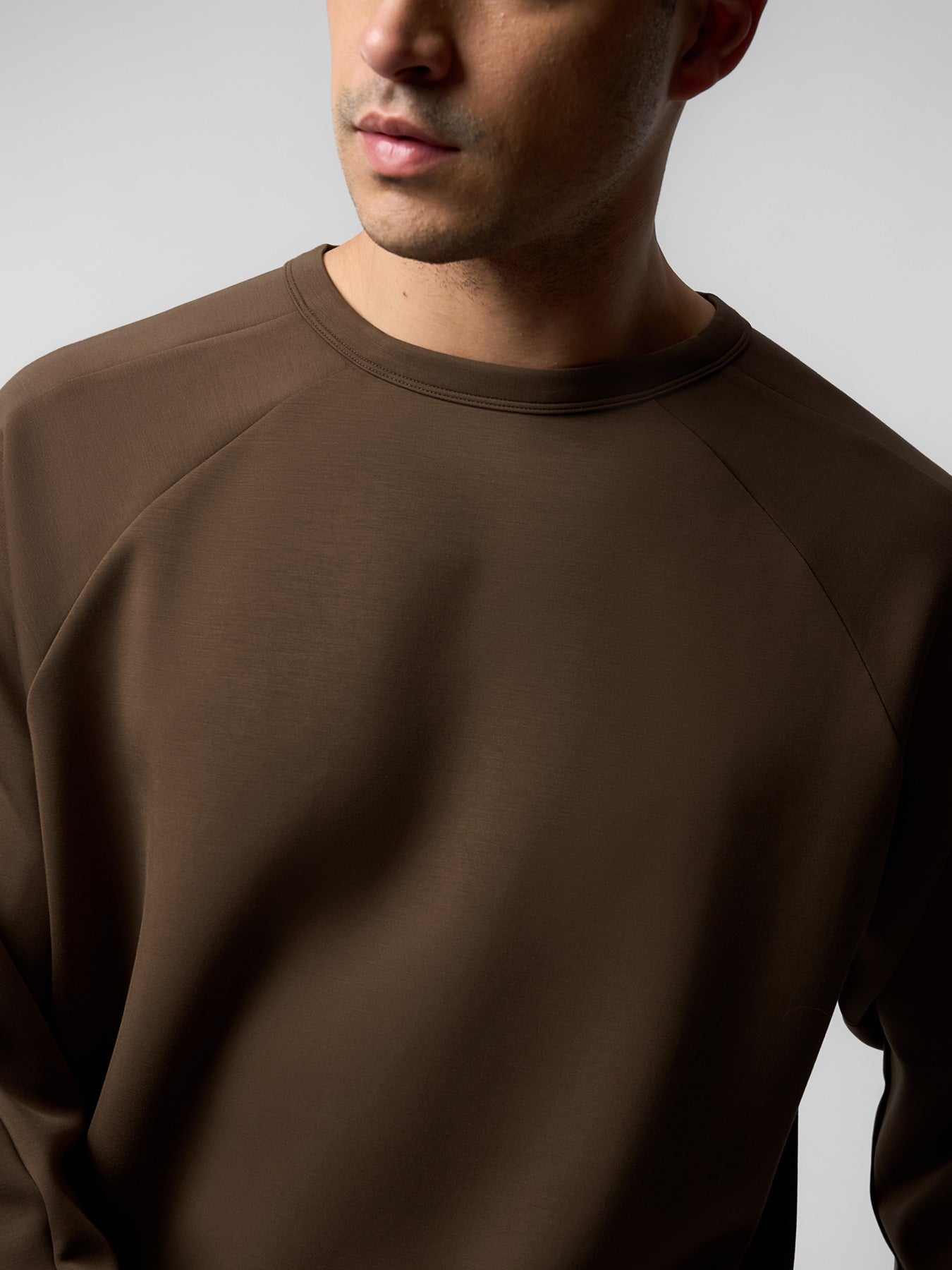 Modal Blend Raglan Sweatshirt Soft Stretch Leisure
