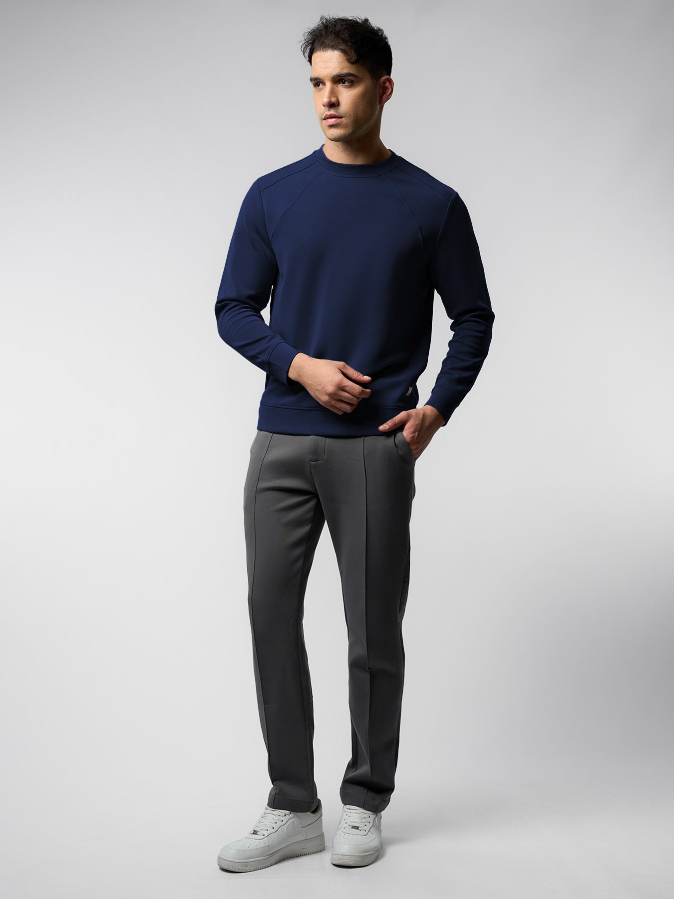 Modal Blend Fall Panel Sweatshirt Wrinkle Resistant Daily Wear