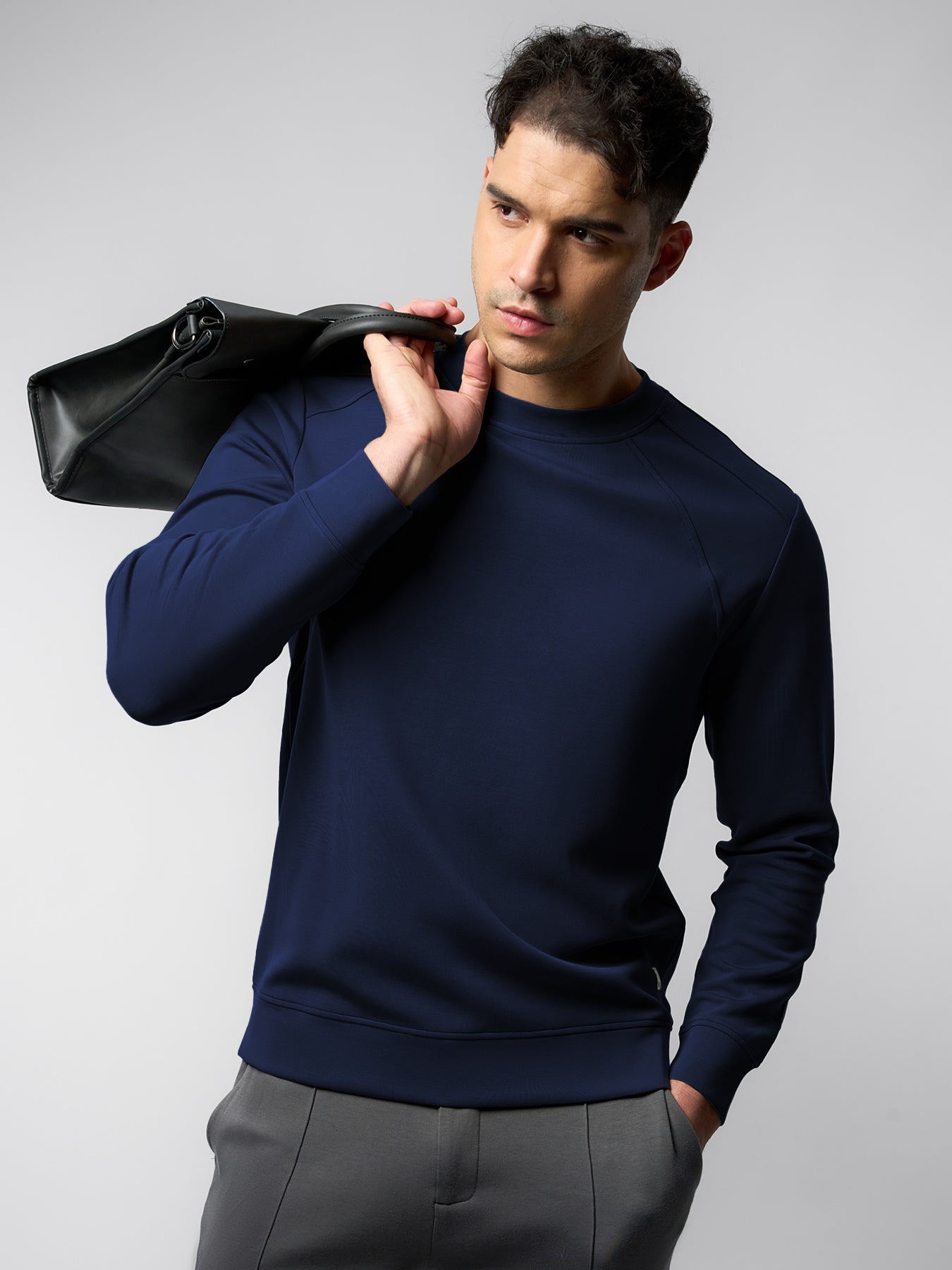 Modal Blend Fall Panel Sweatshirt Wrinkle Resistant Daily Wear