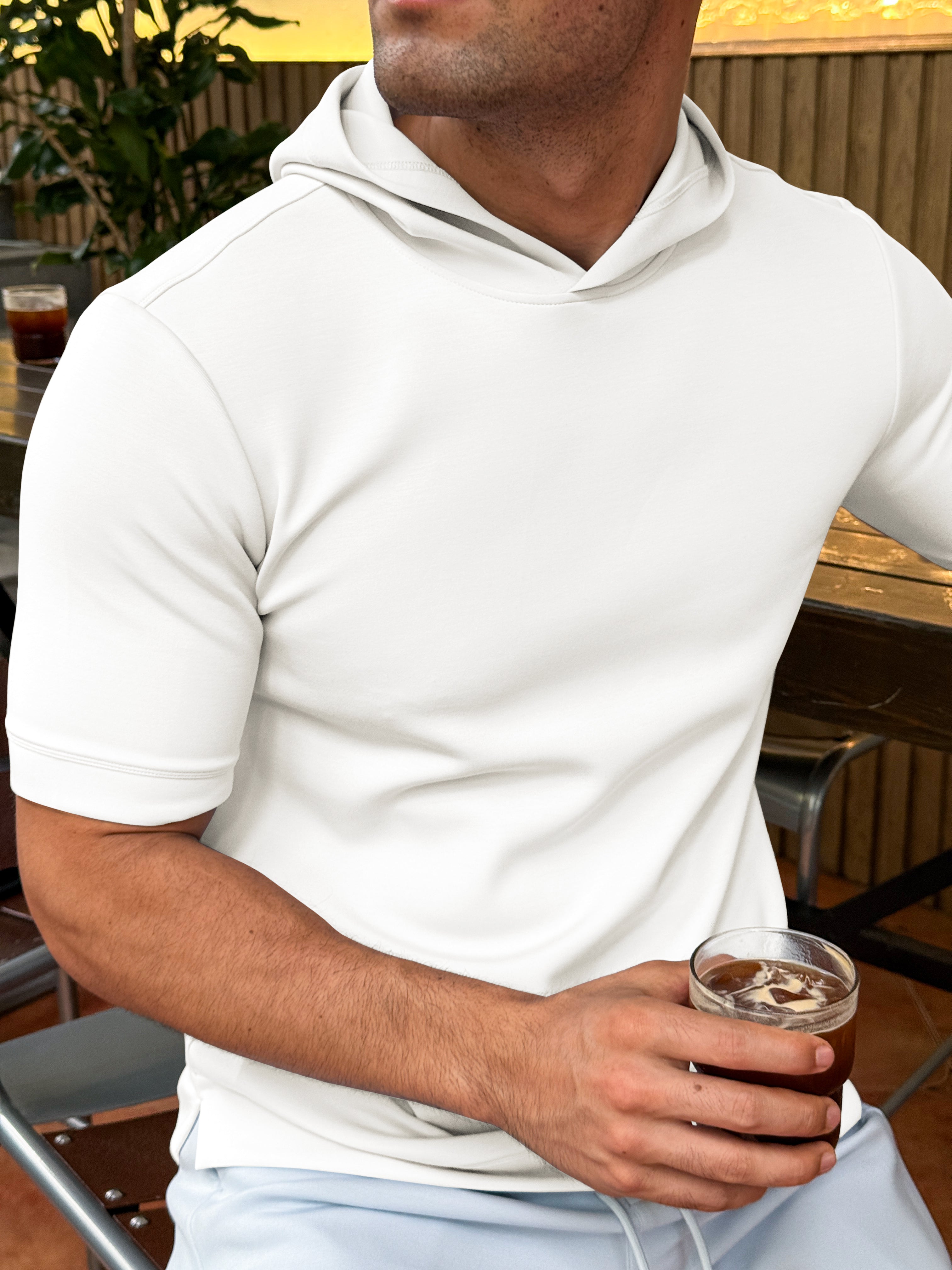 Modal Blend Short Sleeve Hoodie