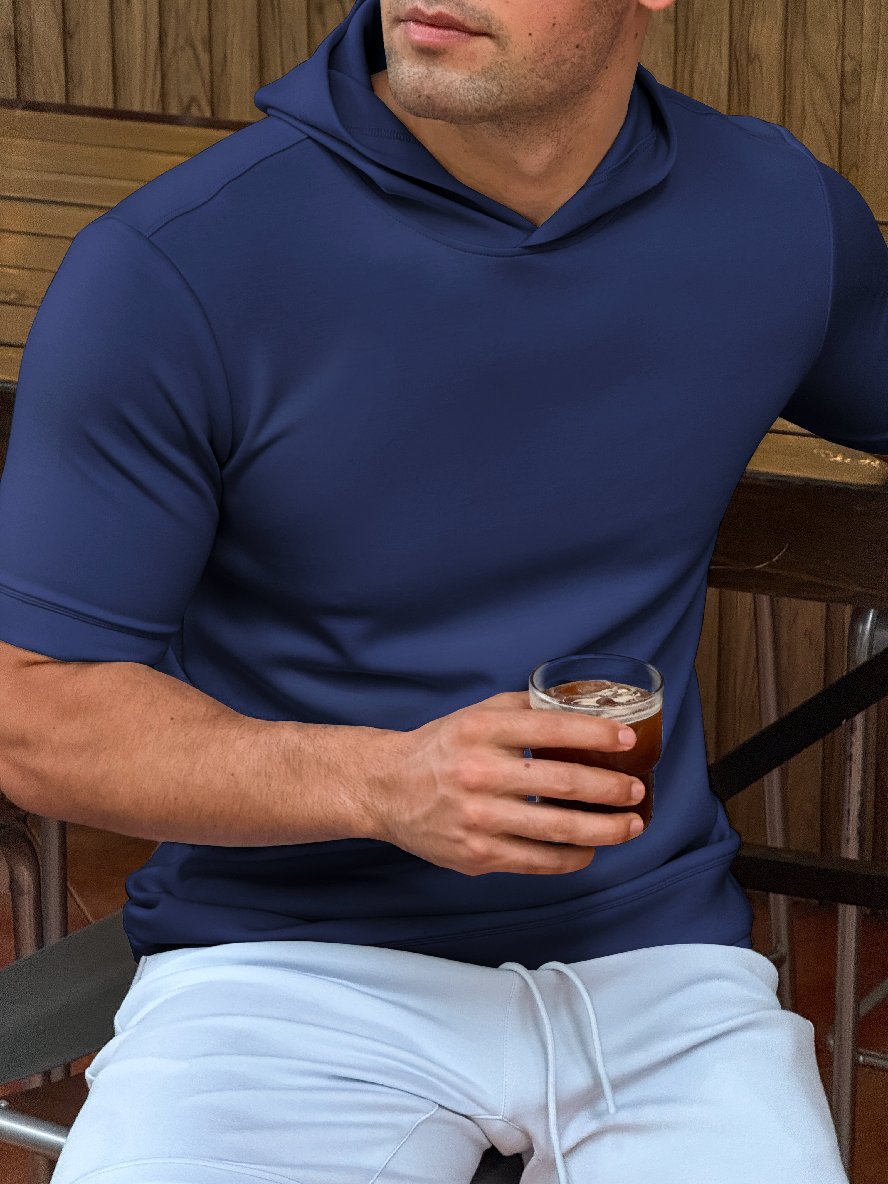 Modal Blend Short Sleeve Hoodie And Weekend Jogger Set