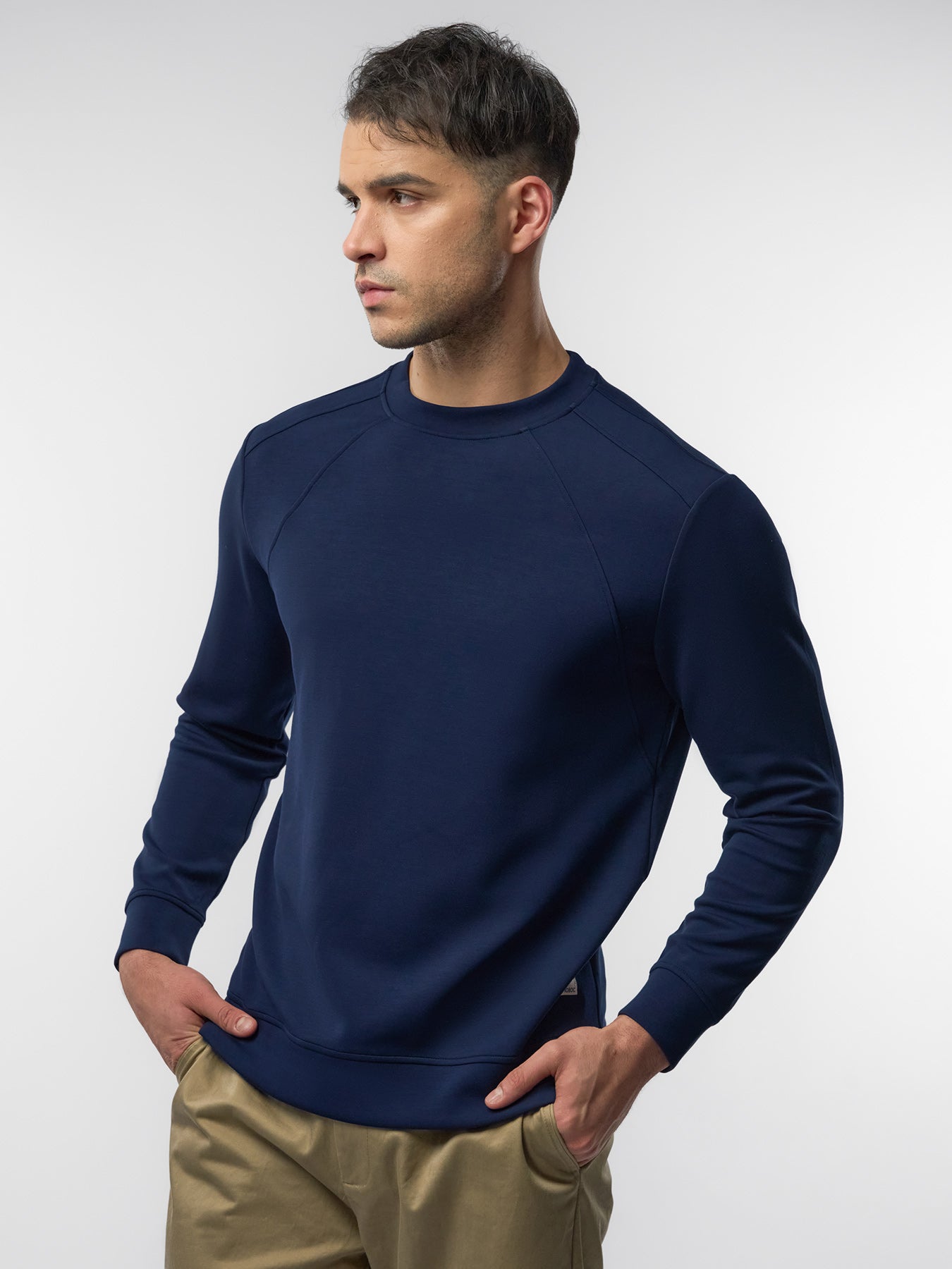 Modal Blend Fall Panel Sweatshirt Wrinkle Resistant Daily Wear