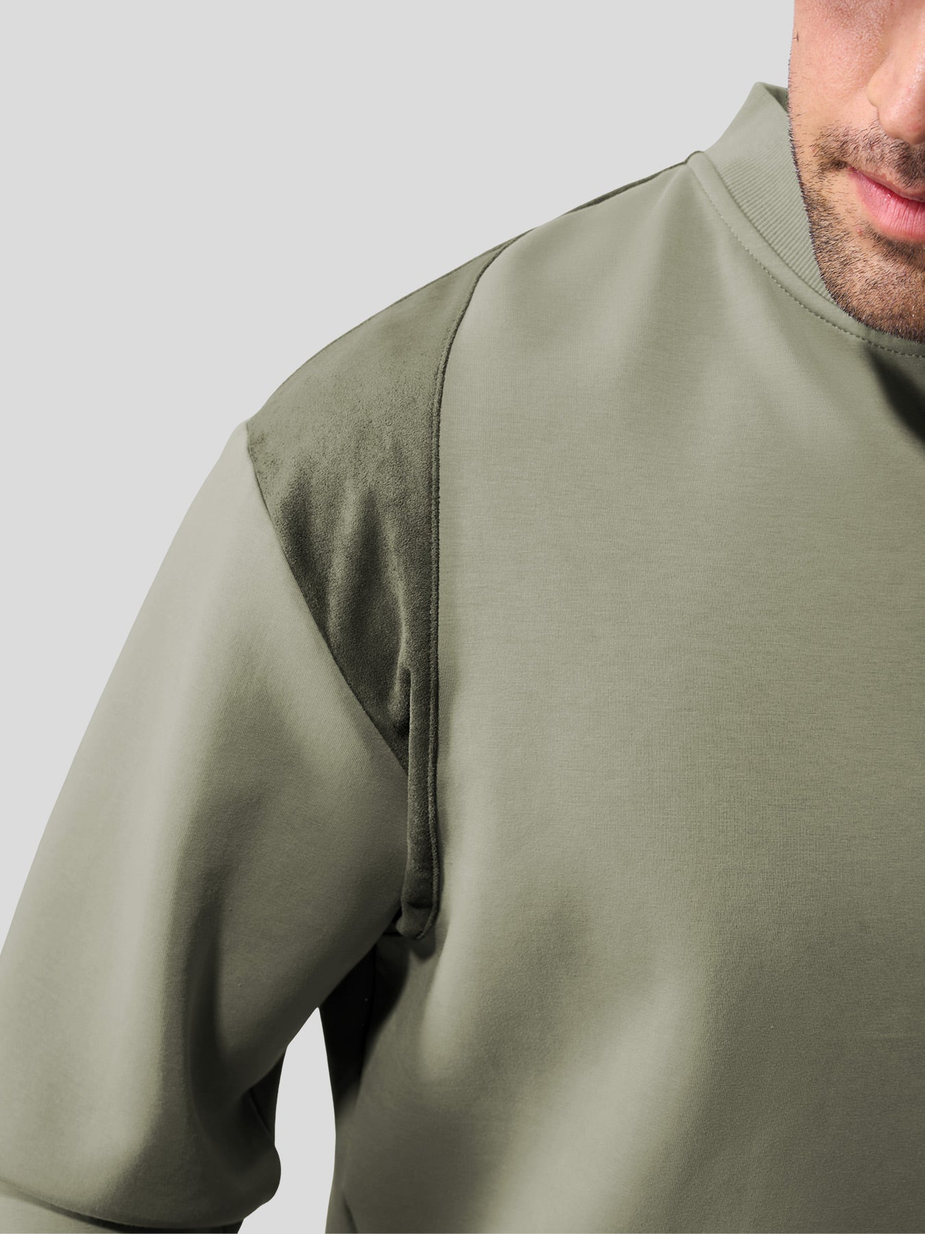 CozySpacer SuedePatch Button Sweatshirt