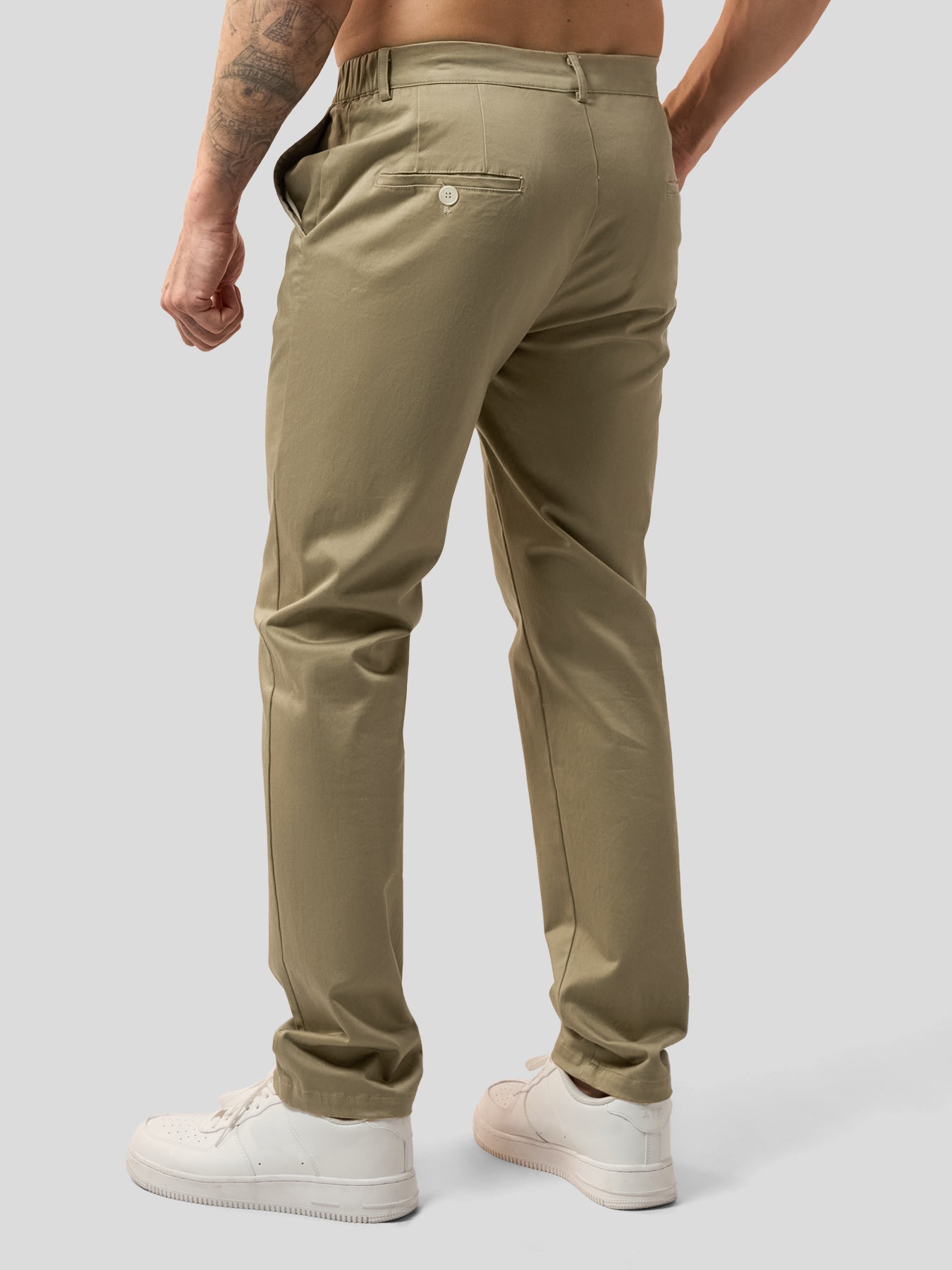 Cotton Sateen Chino Pants Stretch Work Travel