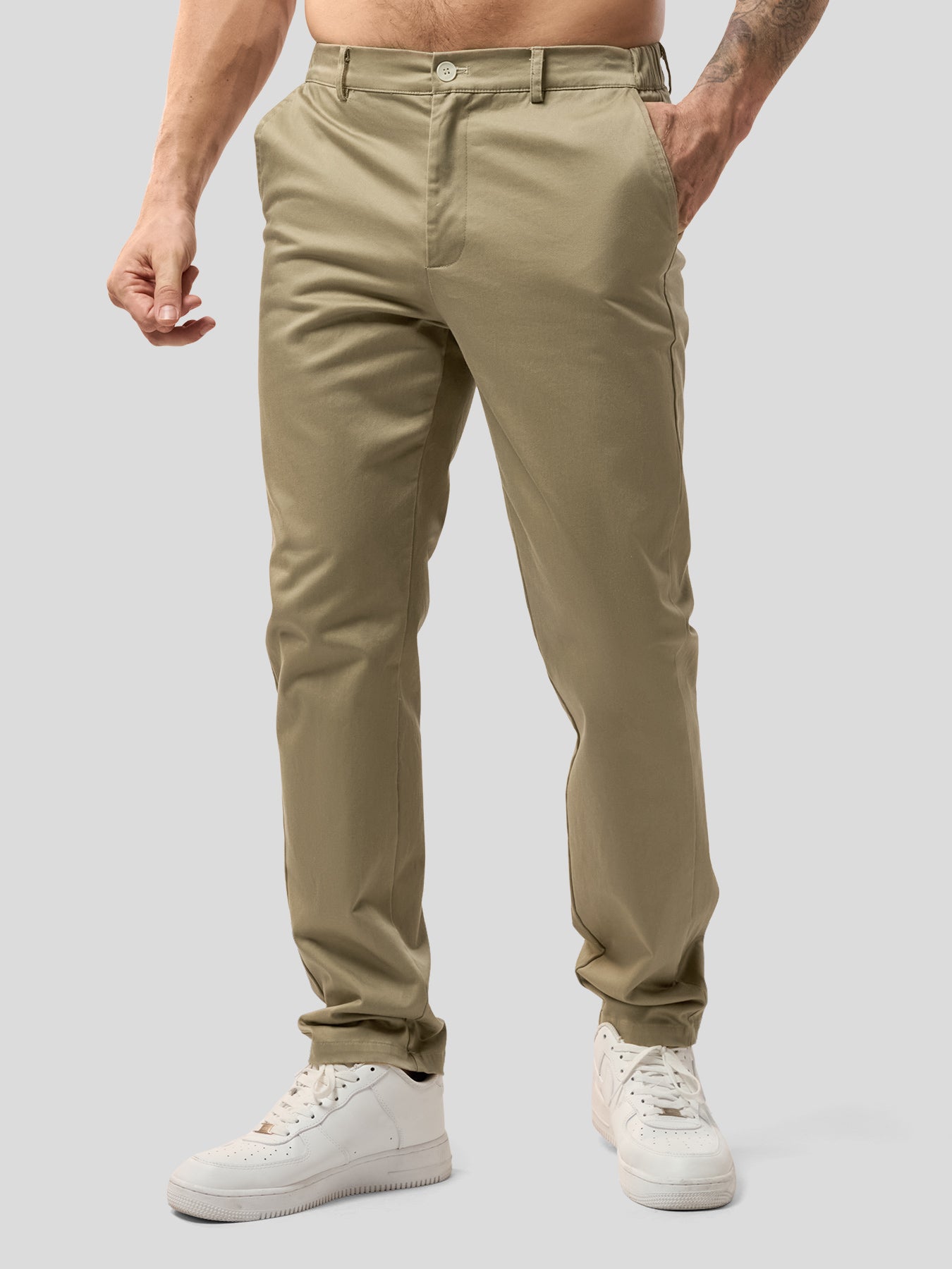 Cotton Sateen Chino Pants Stretch Work Travel