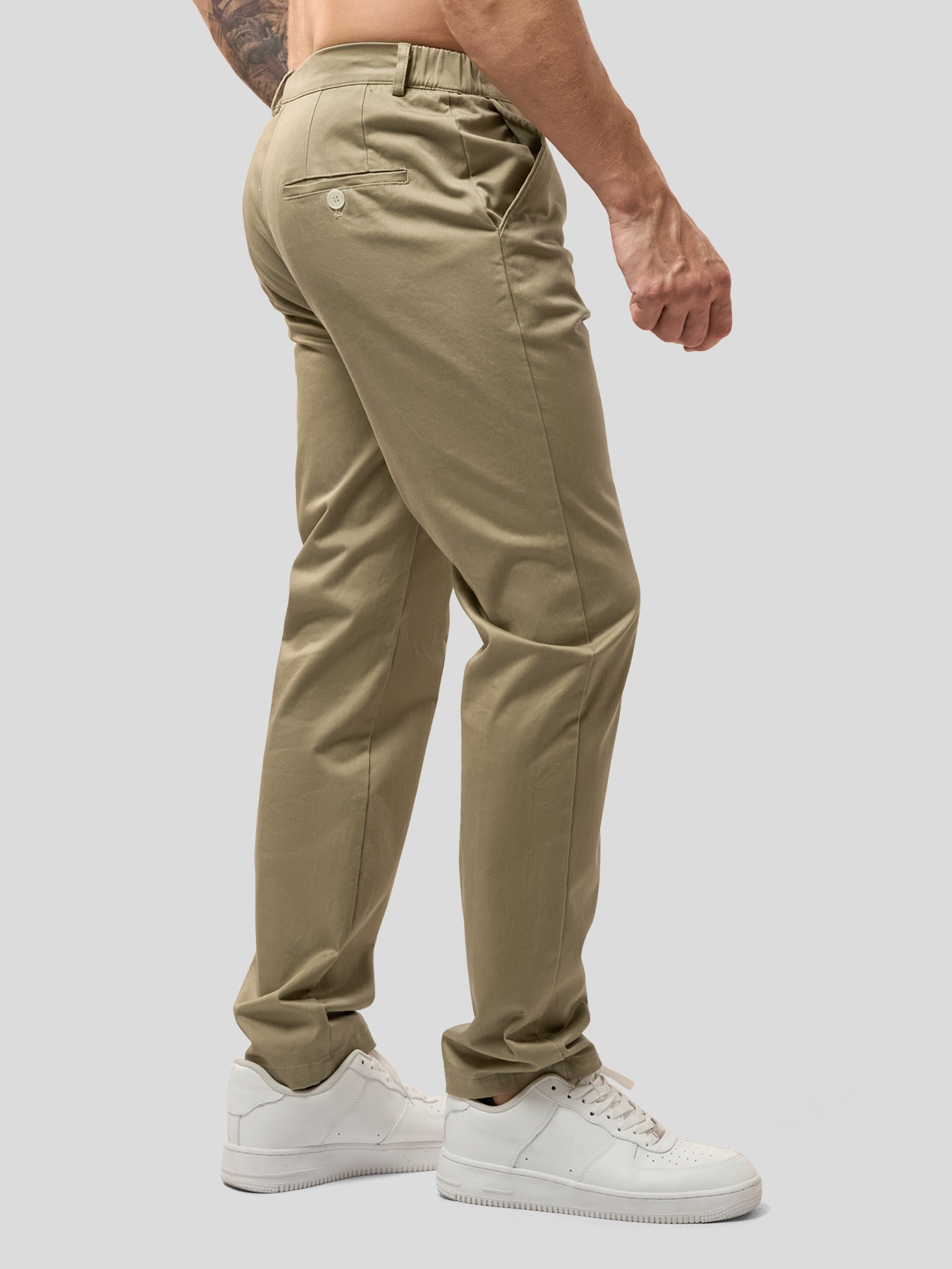 Cotton Sateen Chino Pants Stretch Work Travel