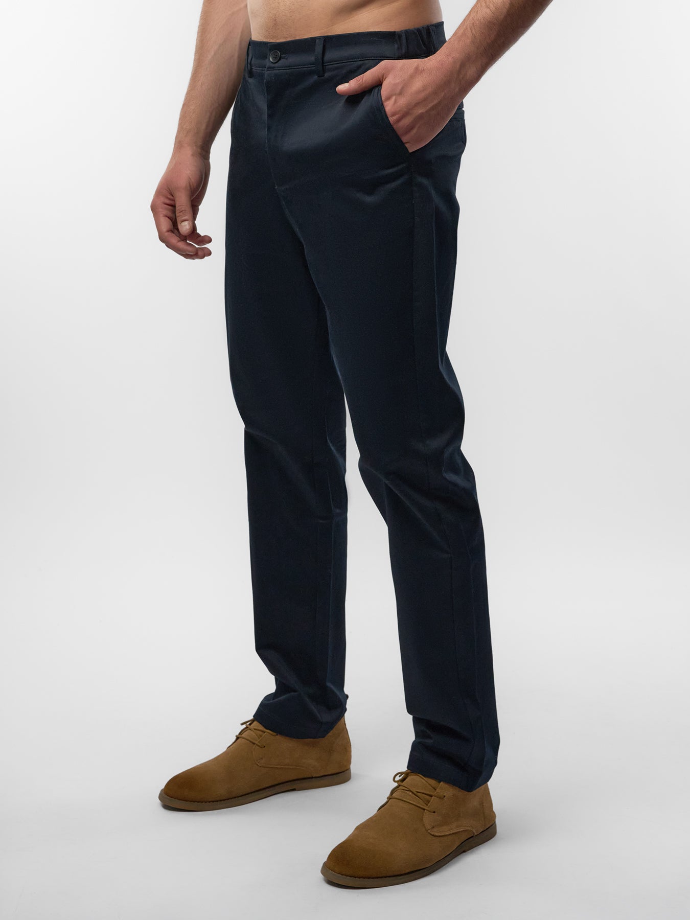 Cotton Sateen Chino Pants Stretch Work Travel