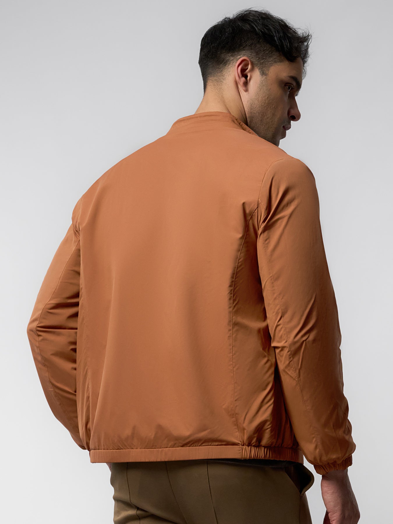 Reversible Windproof Half High Collar Zip Jacket