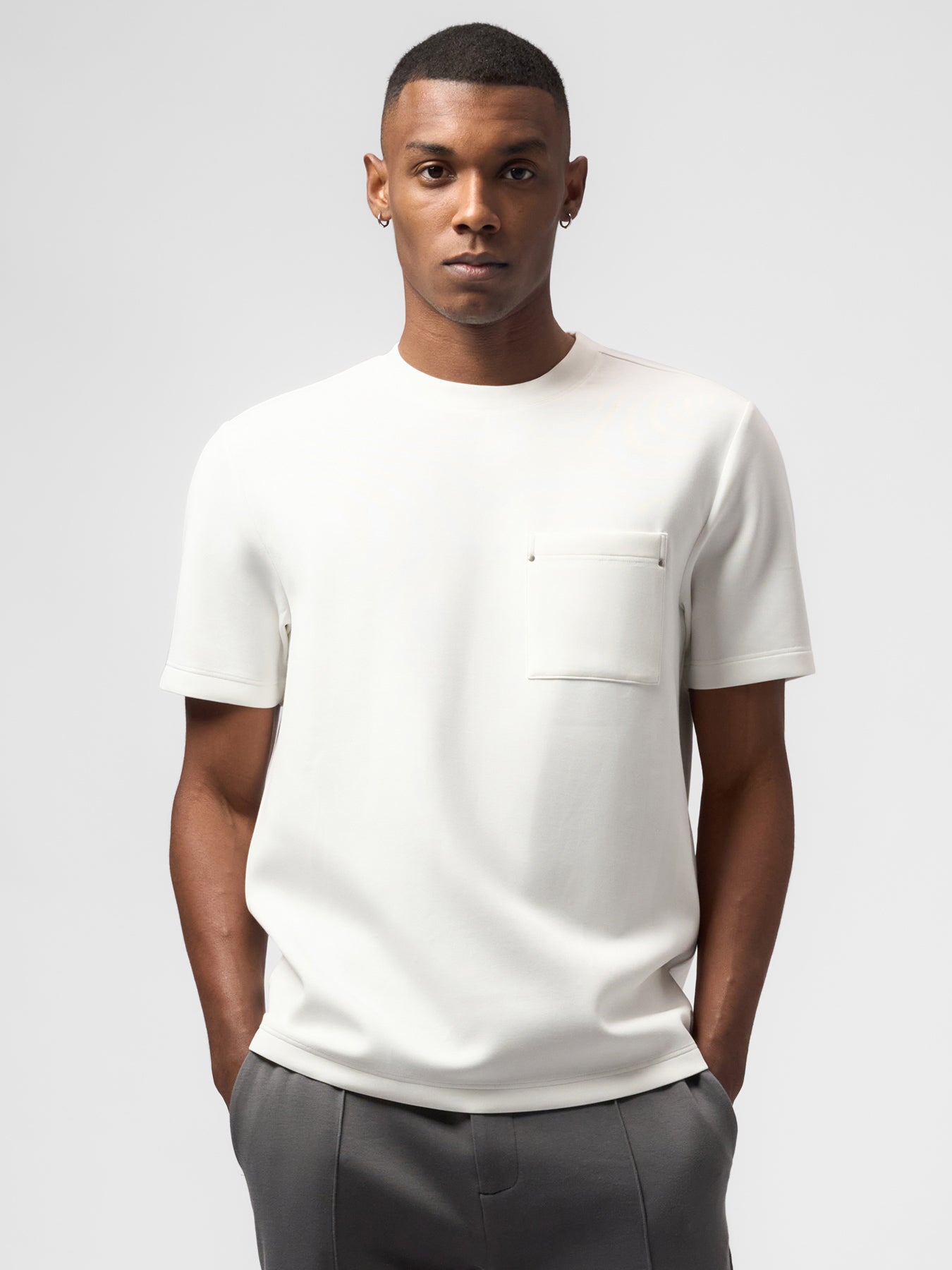 Modal Blend Pocket Tee And Cozyapscer Straight Leg Pant Set