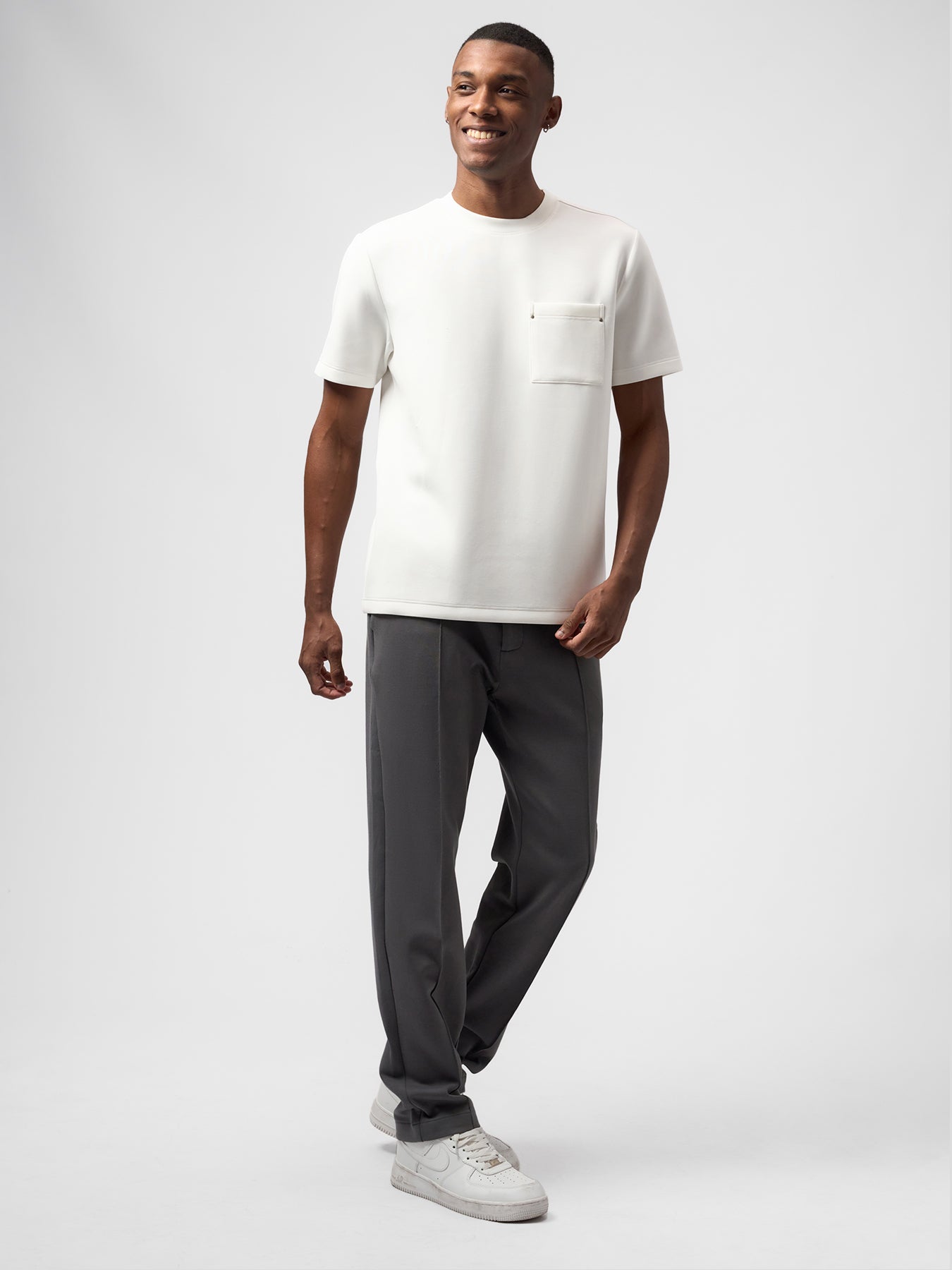 Modal Blend Pocket Tee And Cozyapscer Straight Leg Pant Set