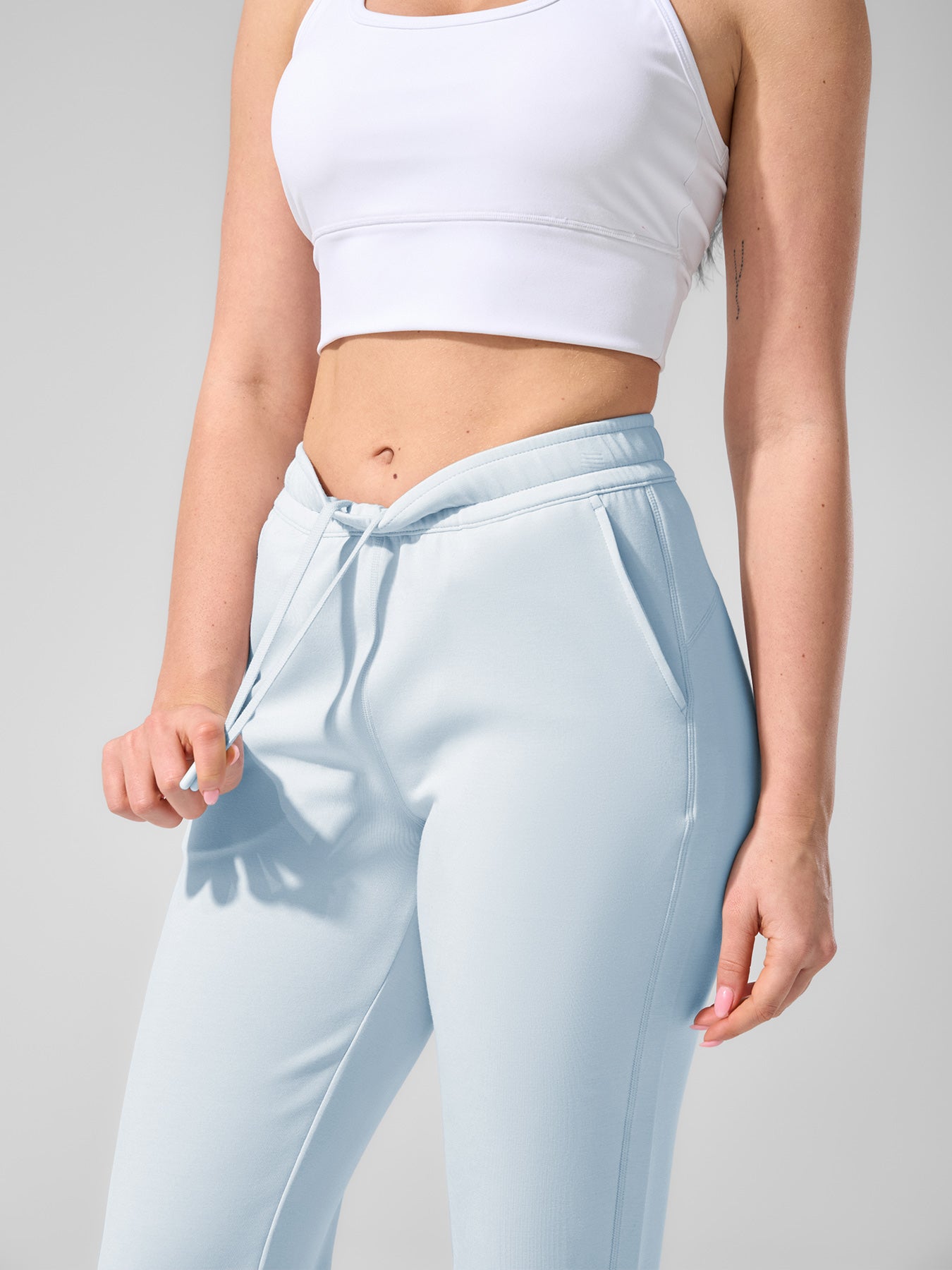 Modal Blend Drawstring Flare Pants