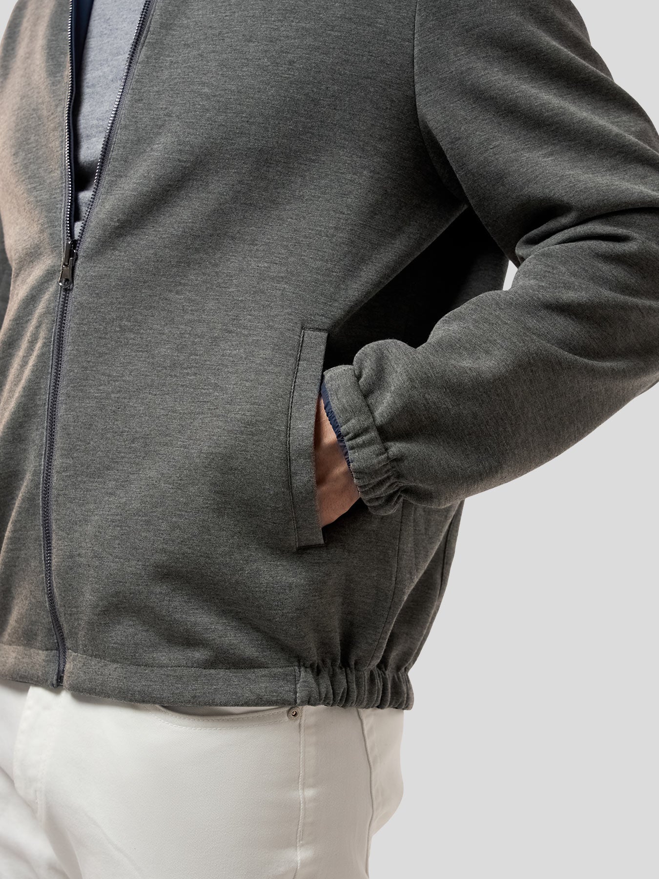 Reversible Windproof Half High Collar Zip Jacket