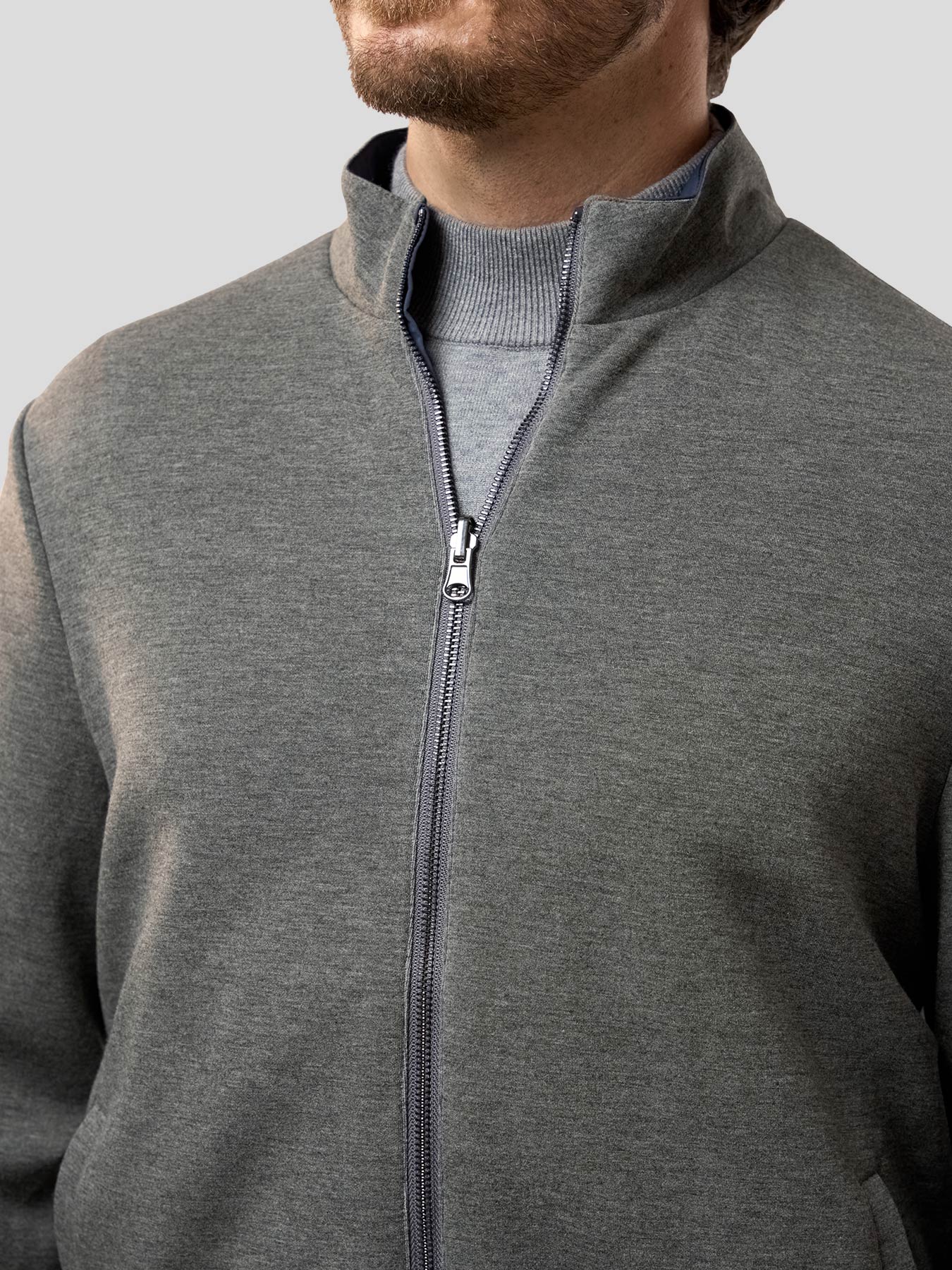 Reversible Windproof Half High Collar Zip Jacket