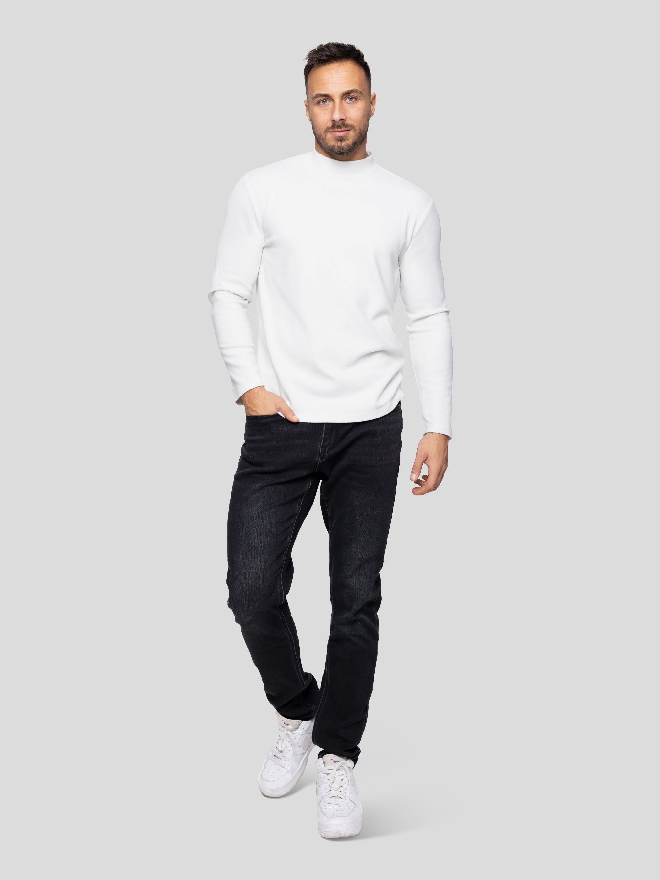 Ultimate Fleece Mock Neck Long Sleeve Tee