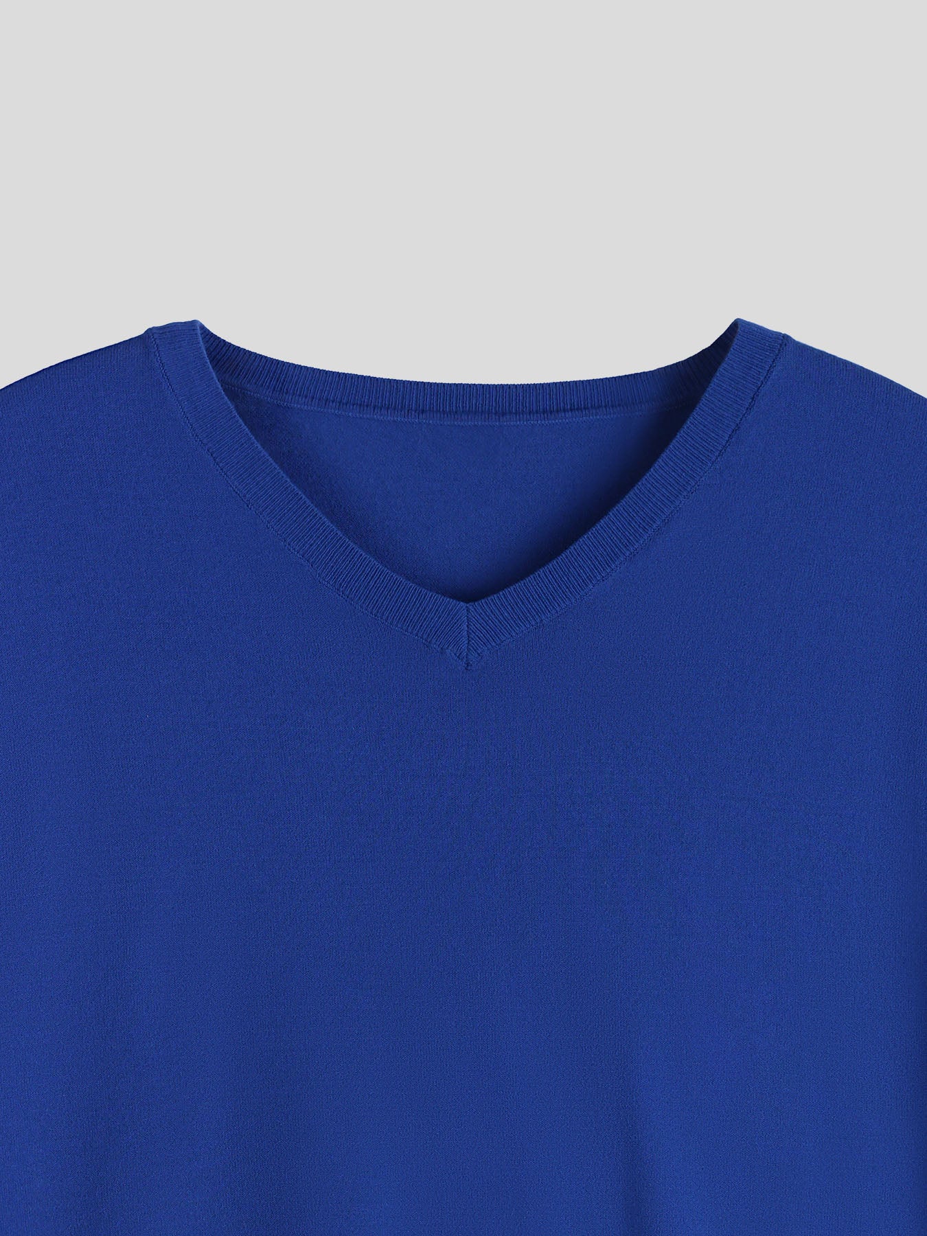GentleKnit Short Sleeve V-neck Knitted T-Shirt