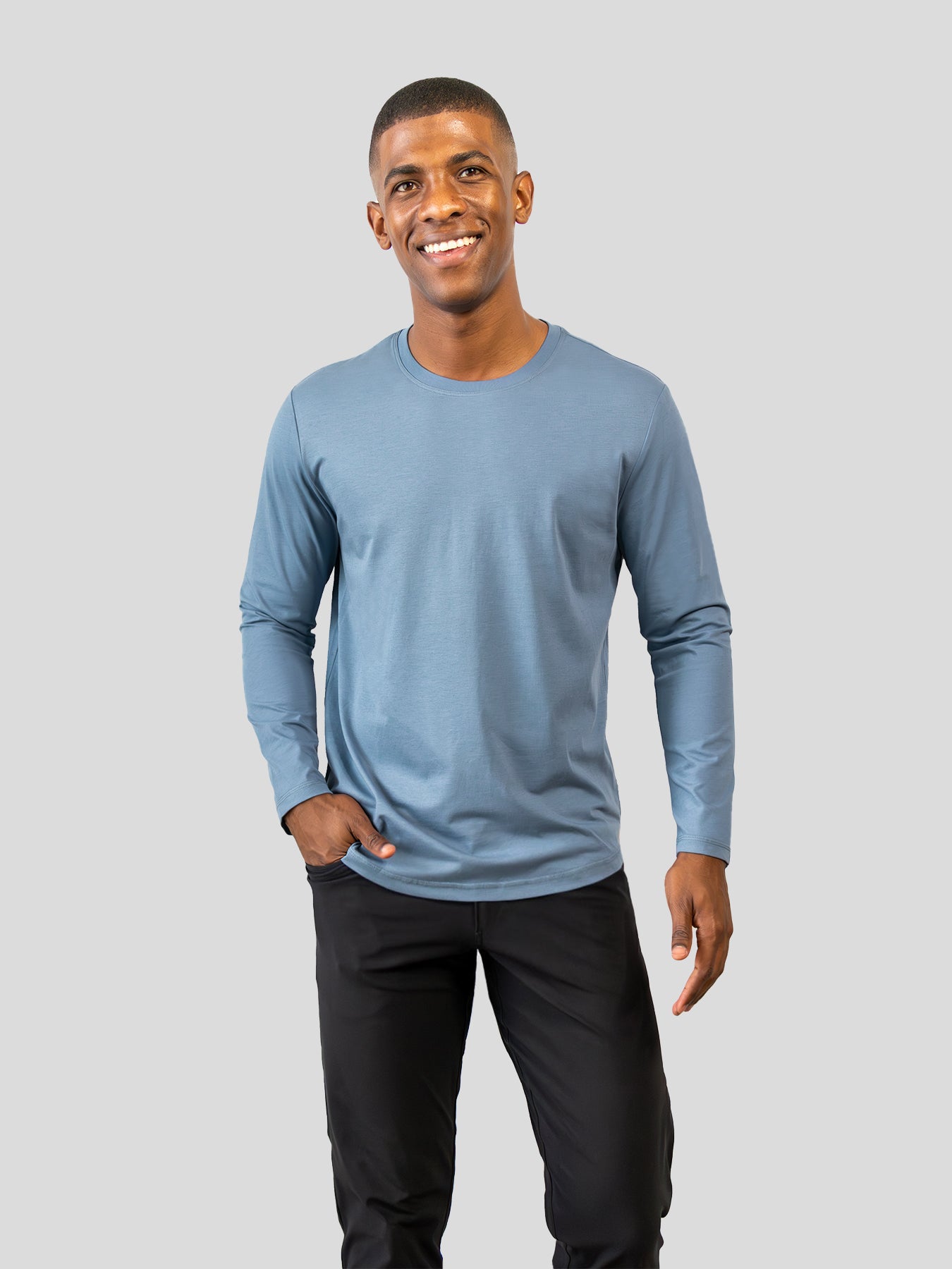 StaySmooth Slim Fit Long Sleeve Curve Hem Tee: New Colors