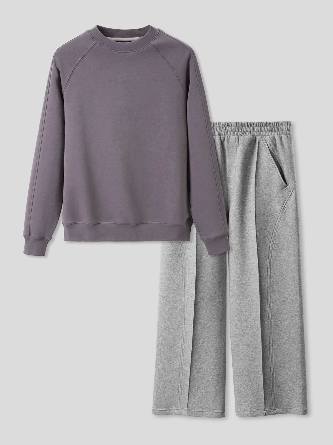 Cozyspacer Essential Sweatshirt And Wide Leg Pants Set