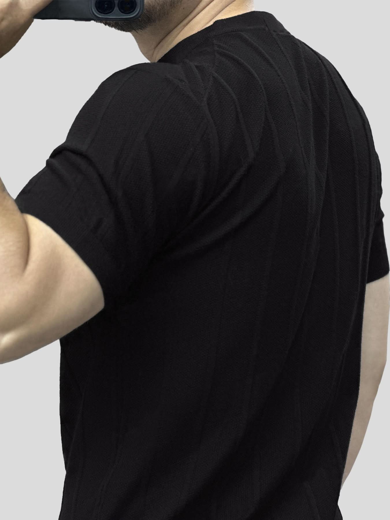 GentleKnit Breathable Striped Short Sleeve Knitted T-Shirt