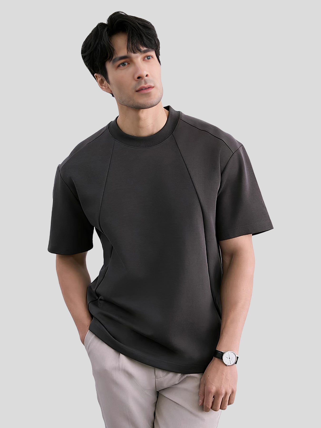 Modal Blend Panelled Short Sleeve Tee