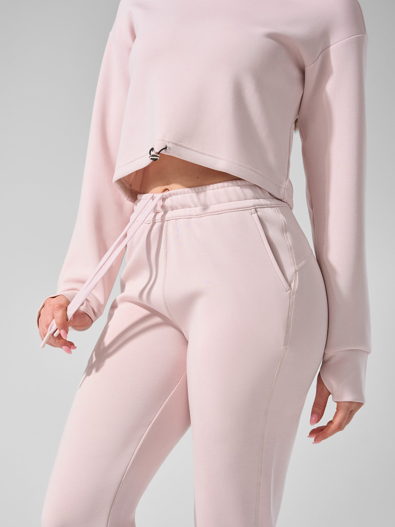 Modal Blend Drawstring Flare Pants