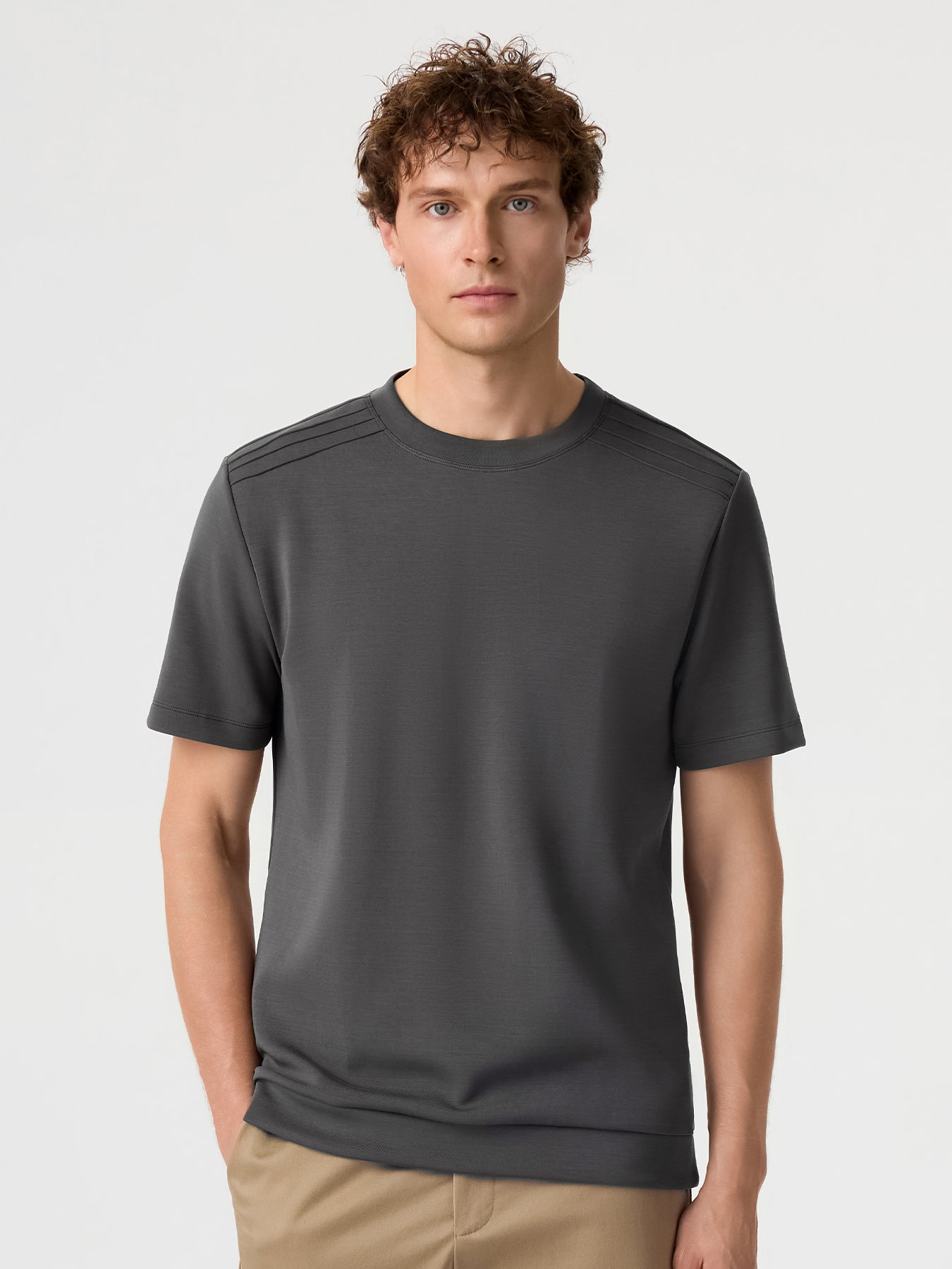 Modal Blend Short Sleeve Tee Shoulder Stitch