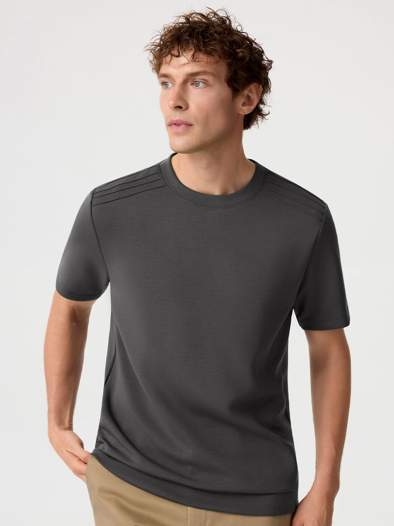 Modal Blend Short Sleeve Tee Shoulder Stitch