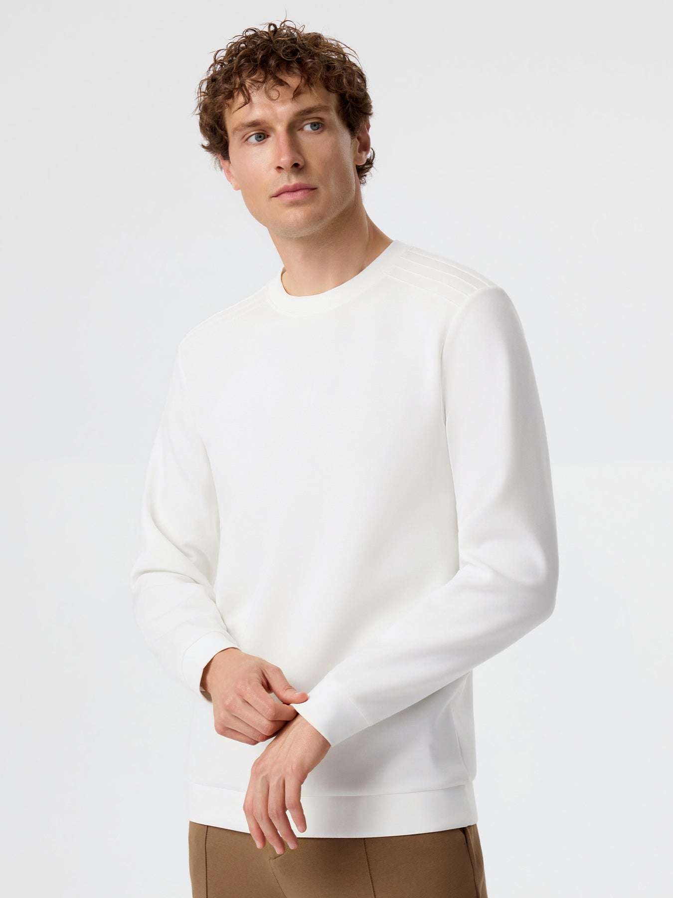 Modal Blend Long Sleeve Tee Shoulder Stitch