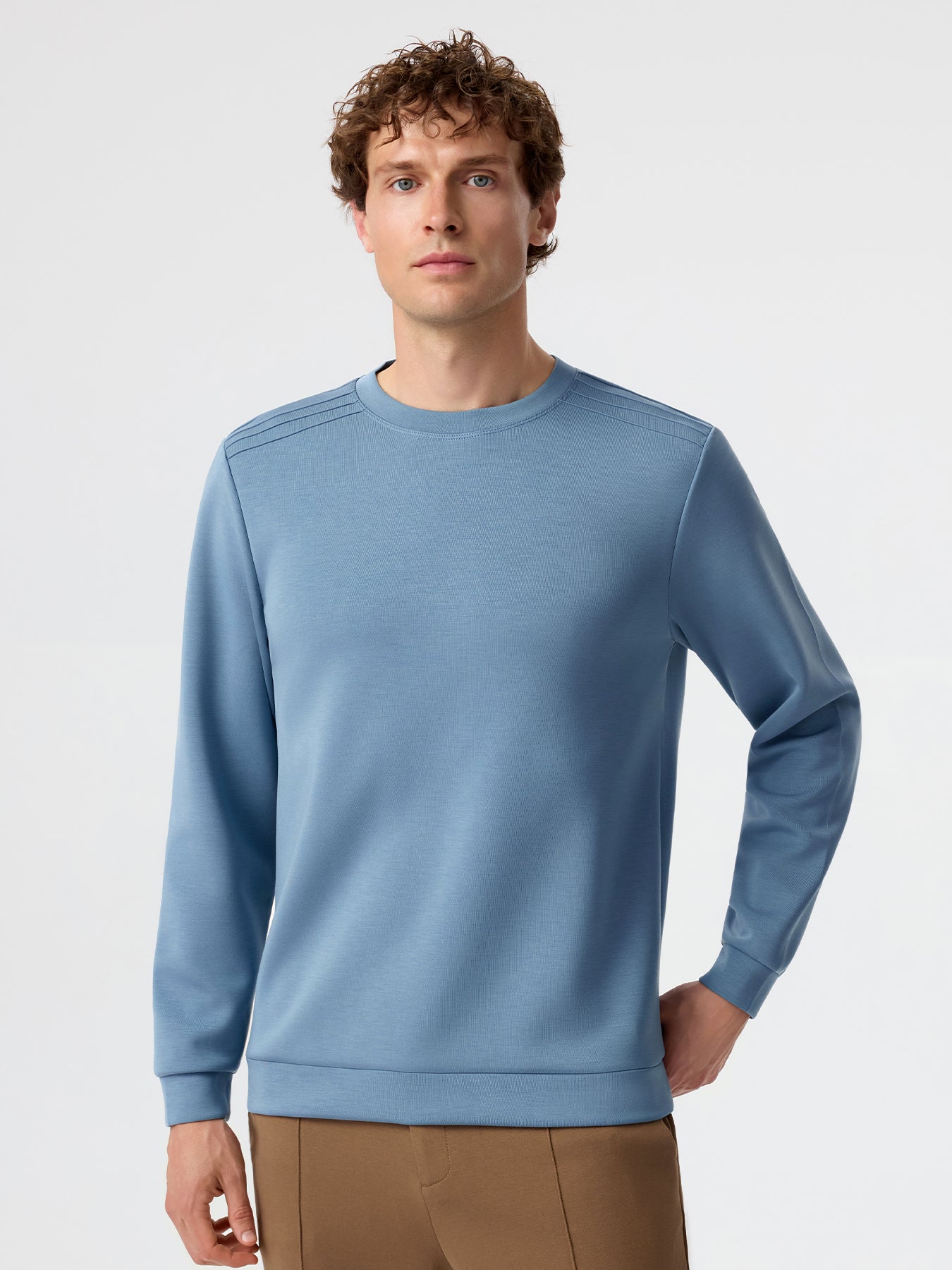 Modal Blend Long Sleeve Tee Shoulder Stitch