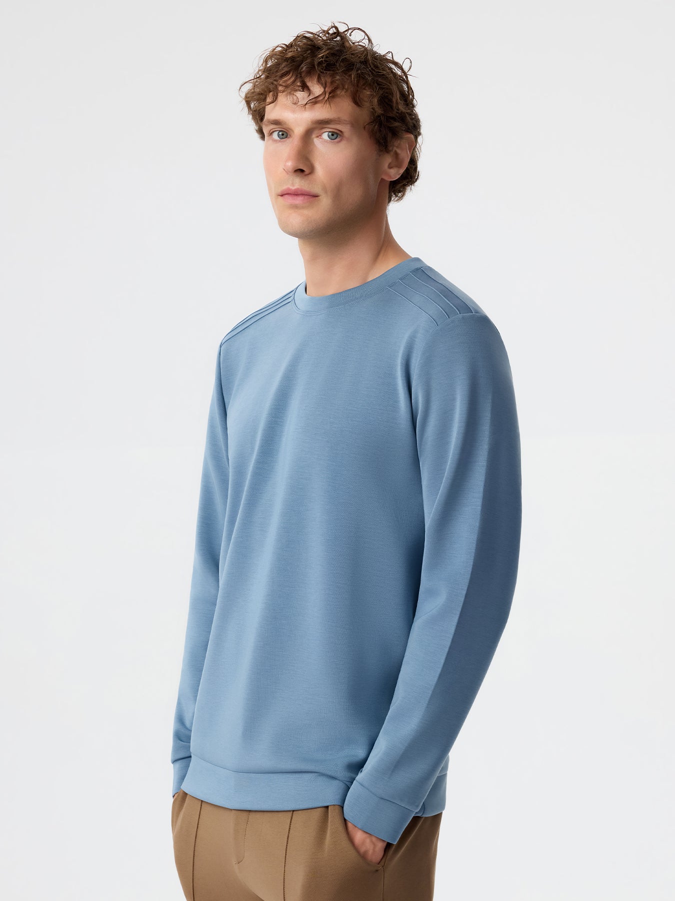 Modal Blend Long Sleeve Tee Shoulder Stitch