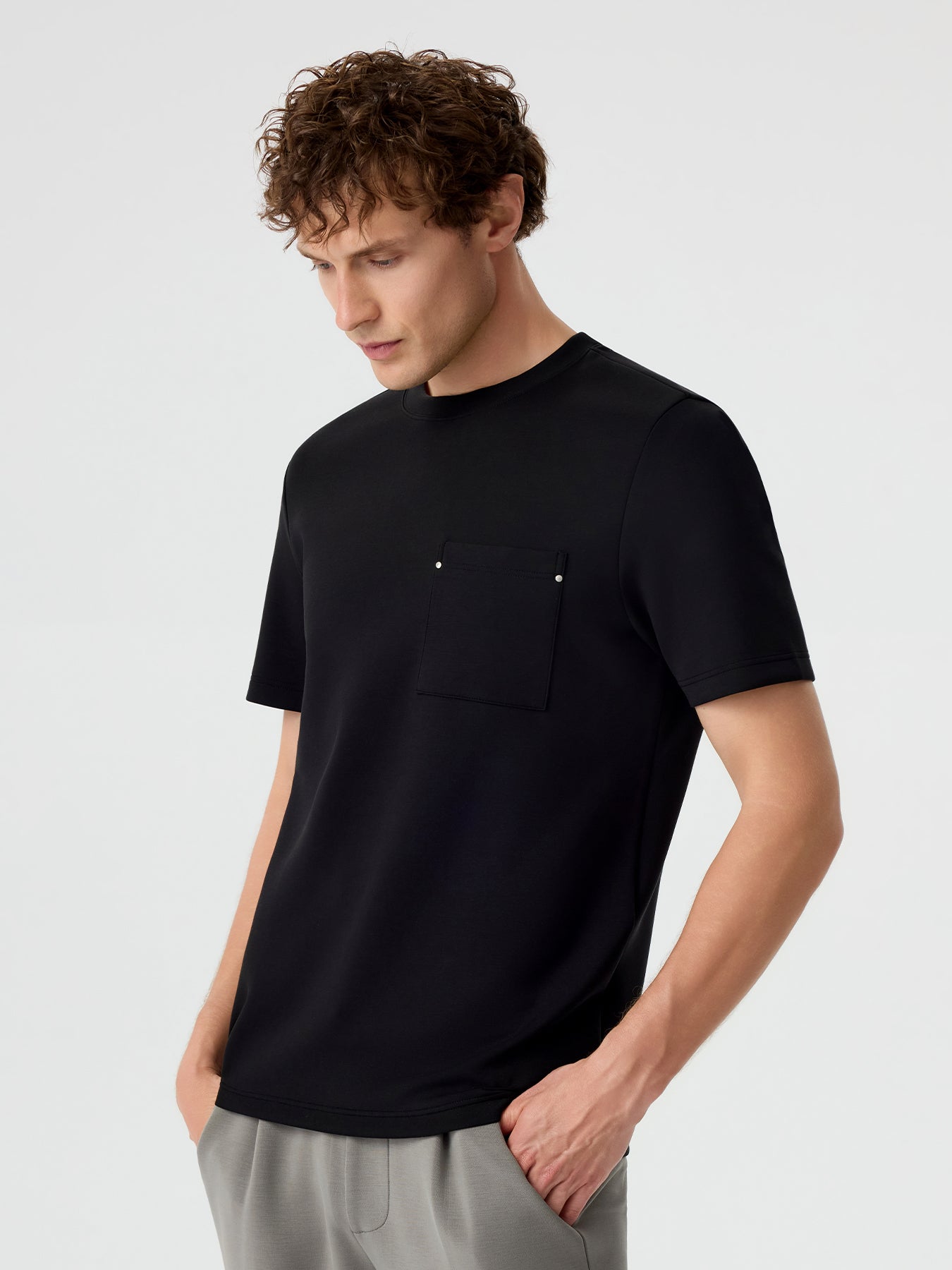 Modal Blend Pocket Tee with Rivet