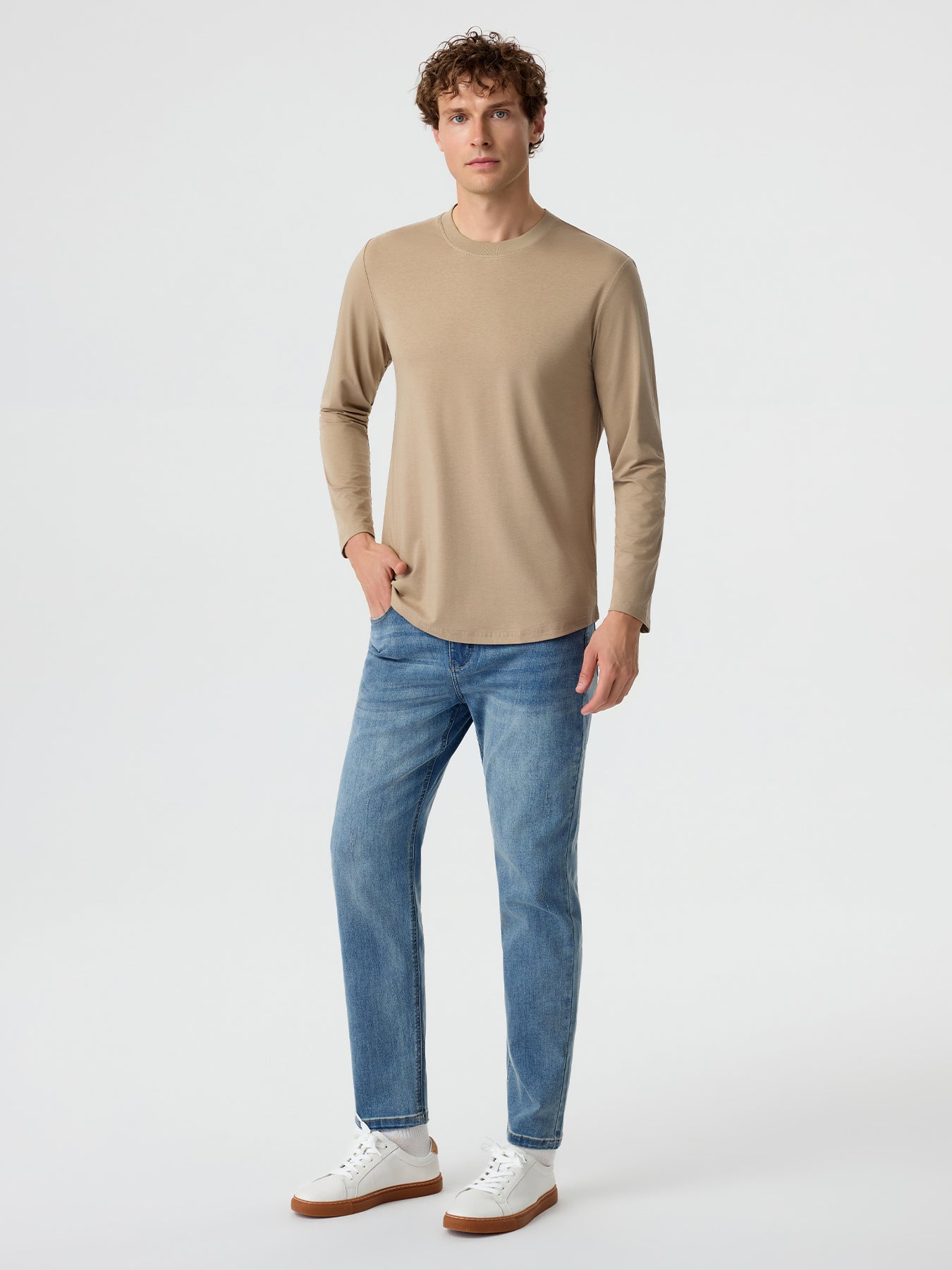 StaySmooth Slim Fit Long Sleeve Curve Hem Tee: New Colors