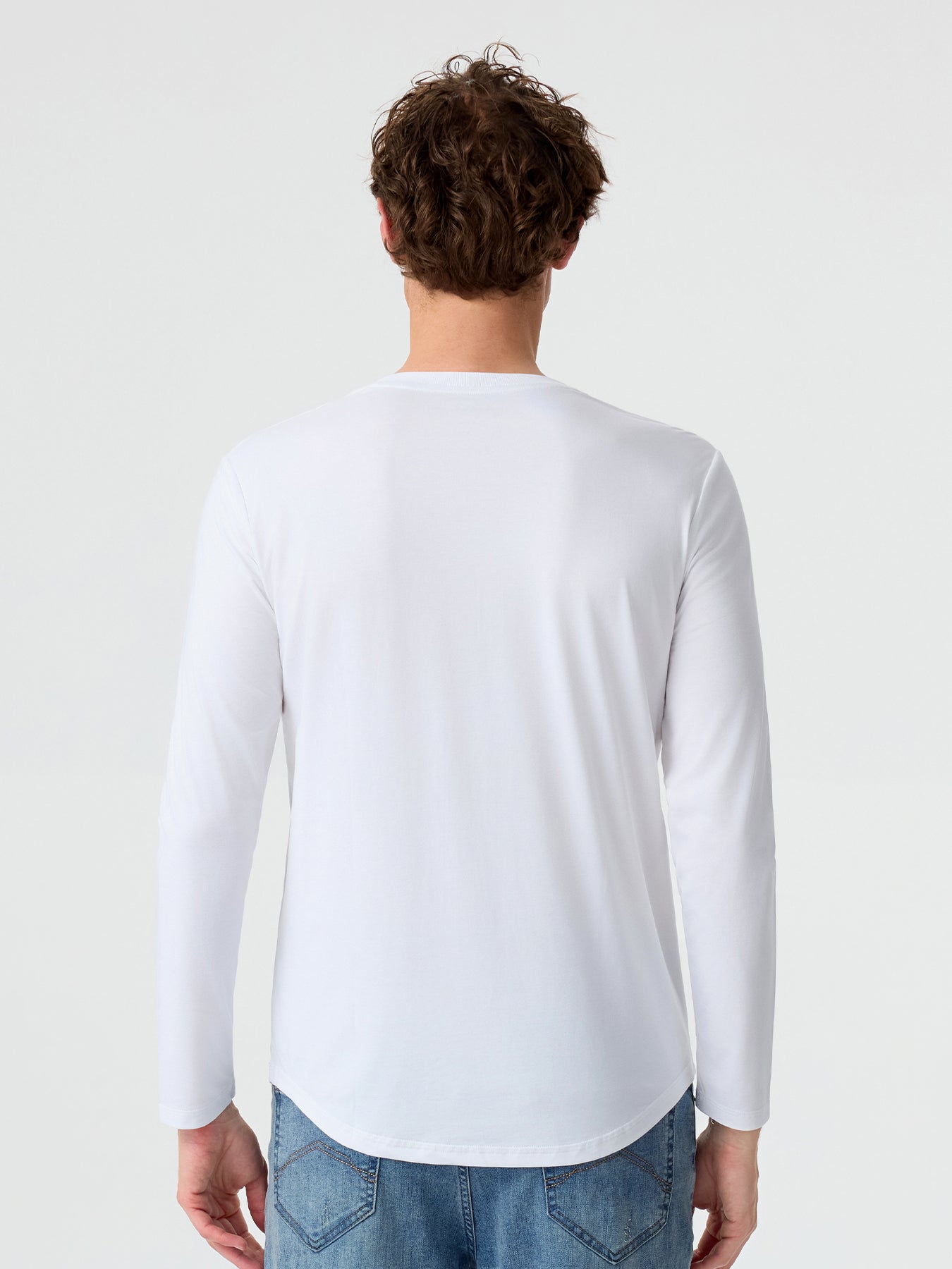 StaySmooth Long Sleeve Henley Drop-Cut Tee