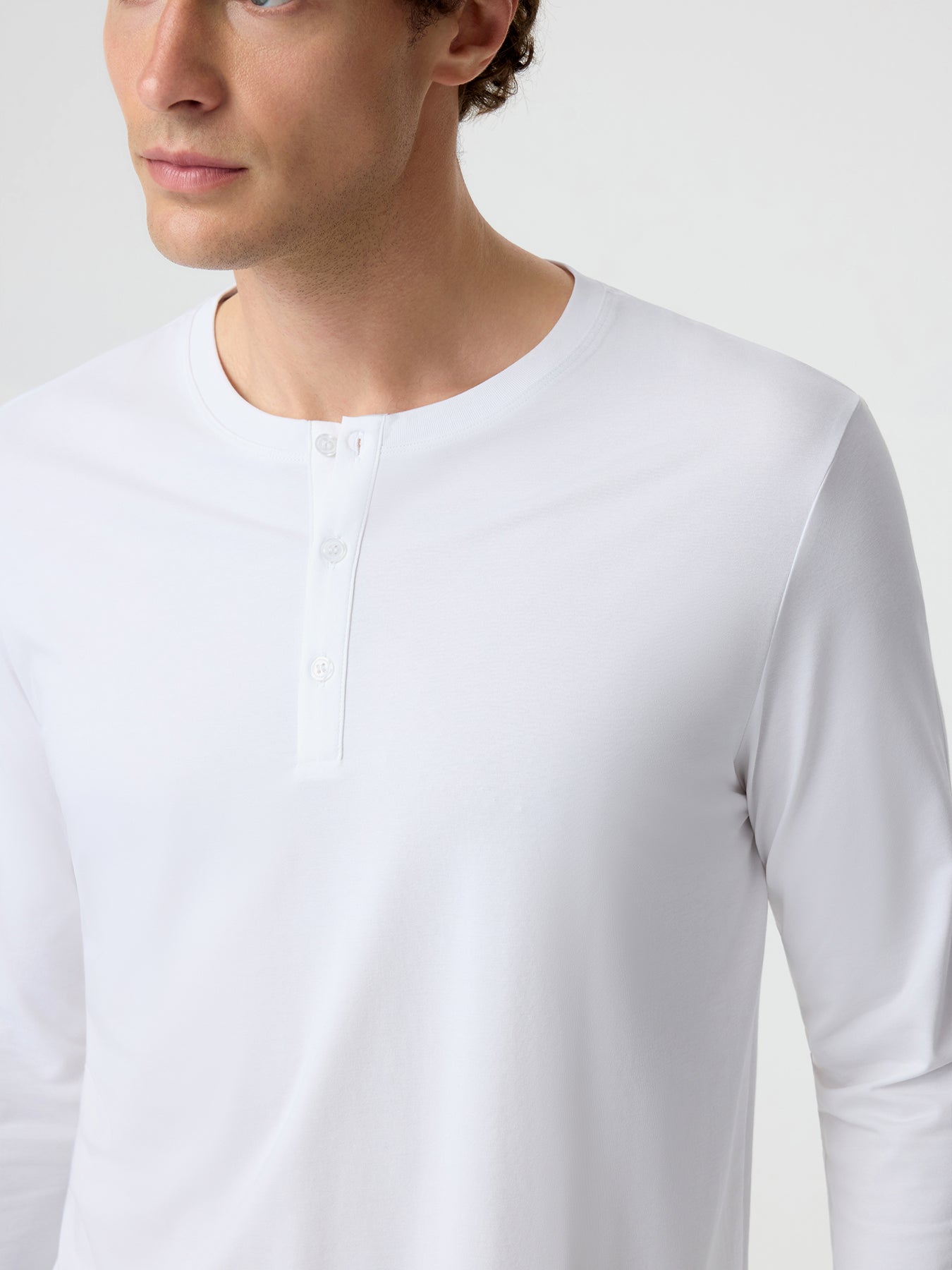 StaySmooth Long Sleeve Henley Drop-Cut Tee