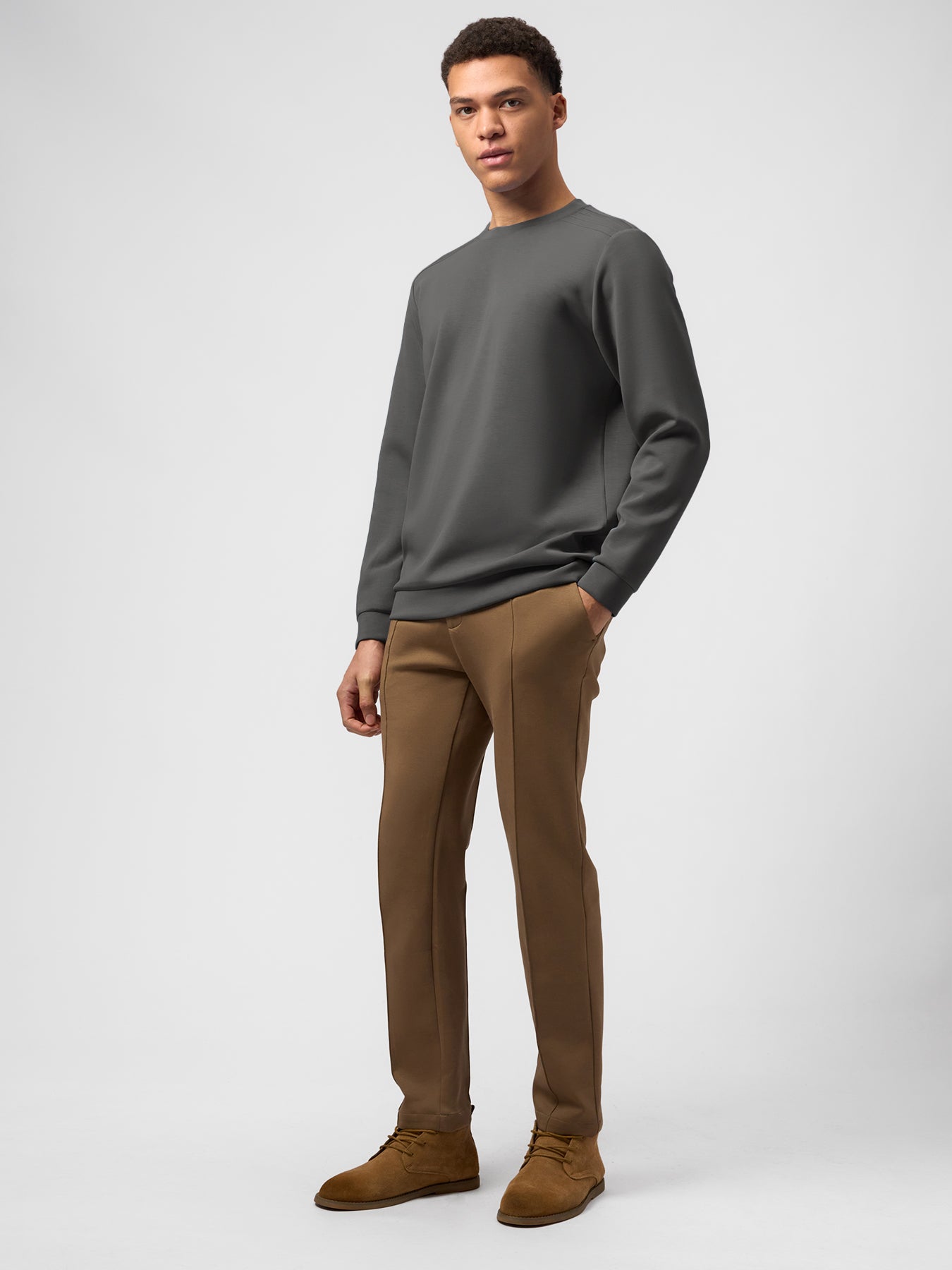 Modal Blend Long Sleeve Tee Shoulder Stitch
