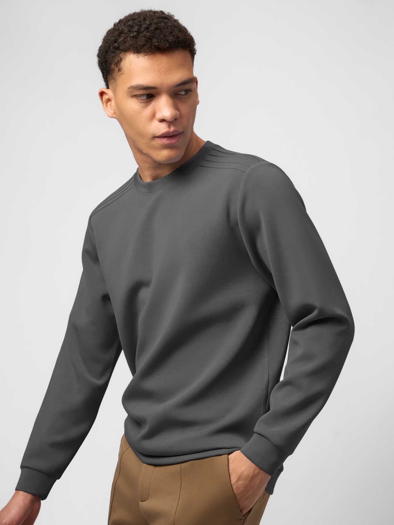 Modal Blend Long Sleeve Tee Shoulder Stitch