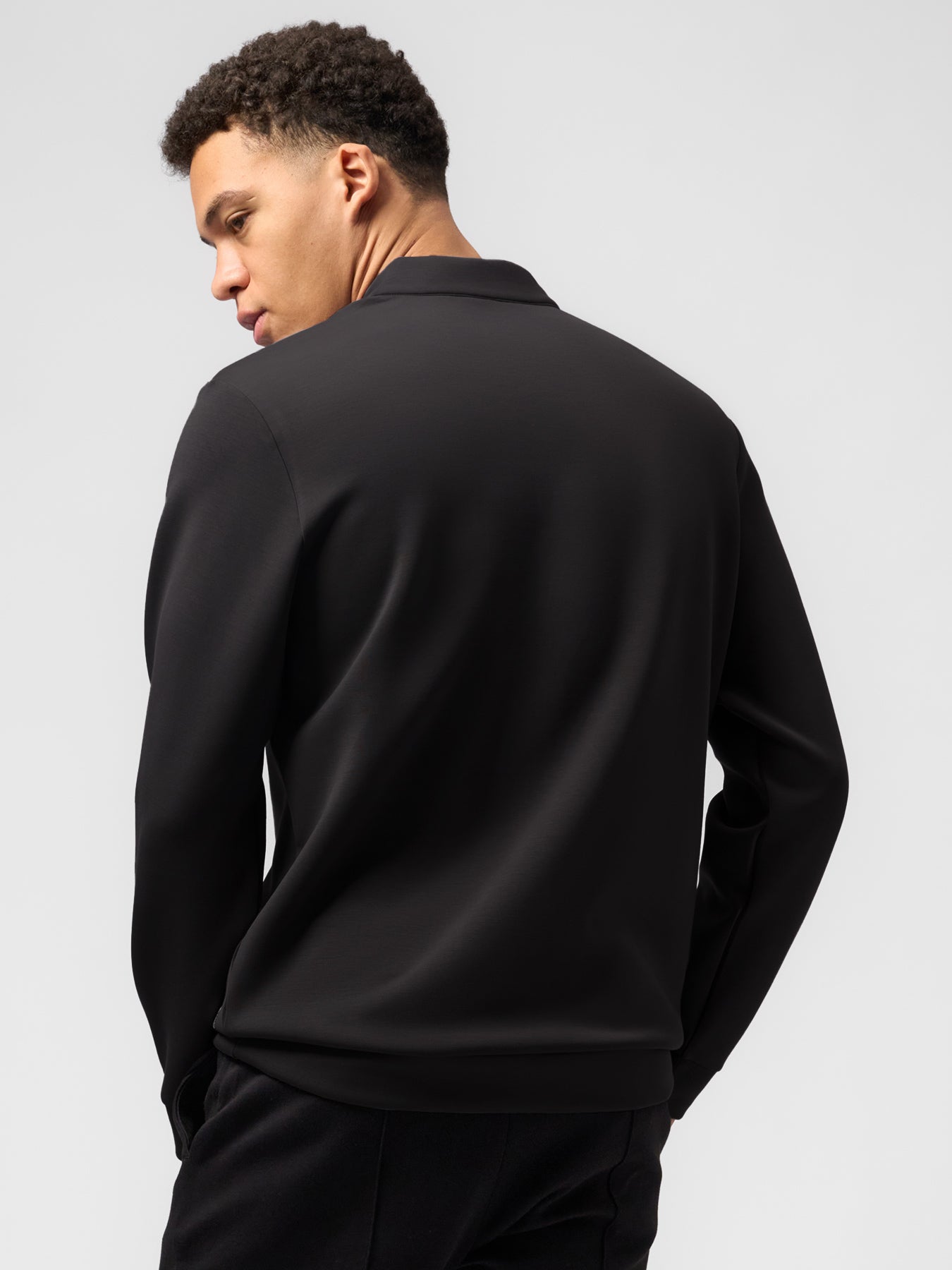 Modal Blend Half-Zip Mock Neck Long Sleeve Tee