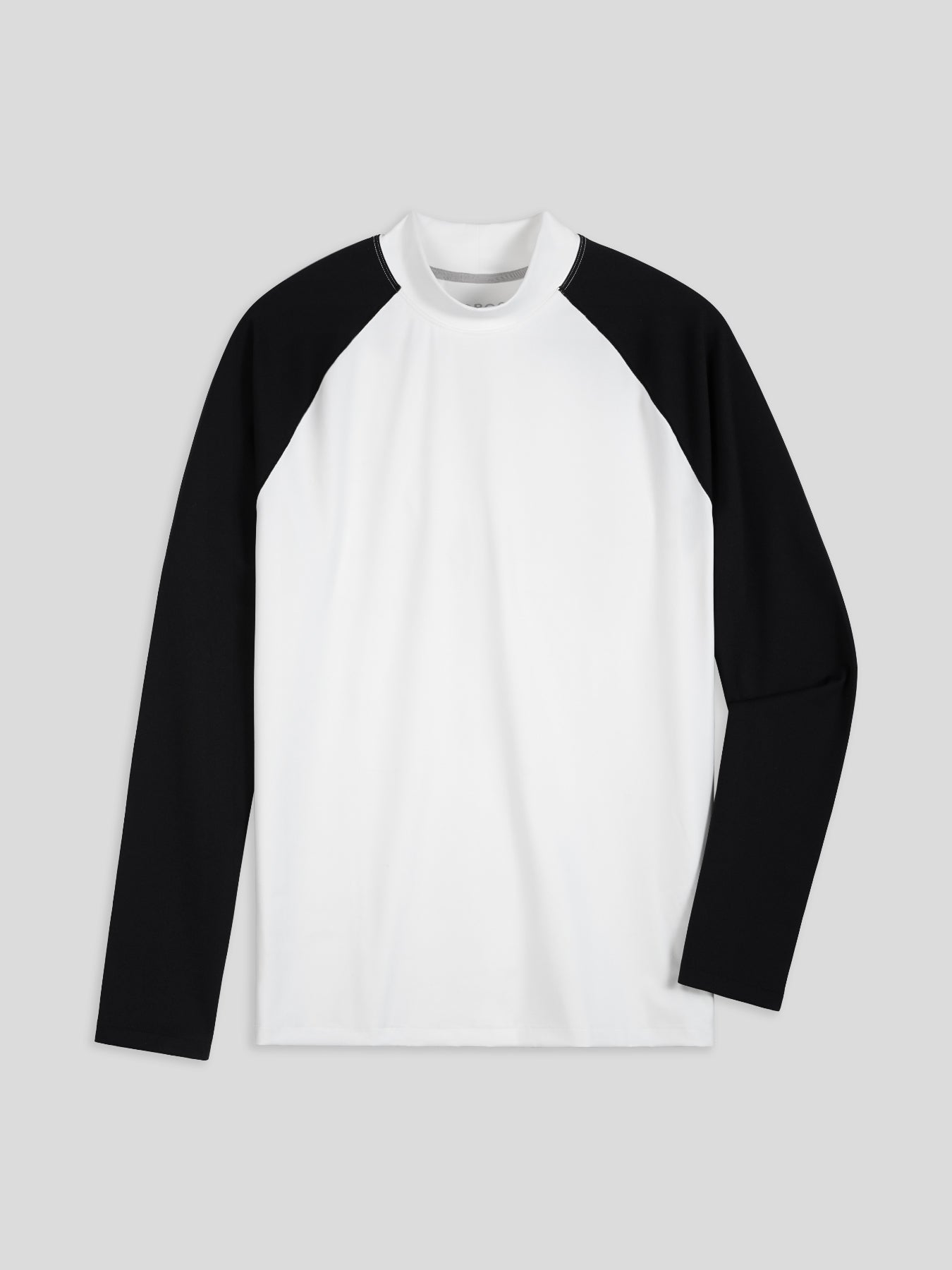 SmoothBlend Contract Color Mock Neck Long Sleeve Tee