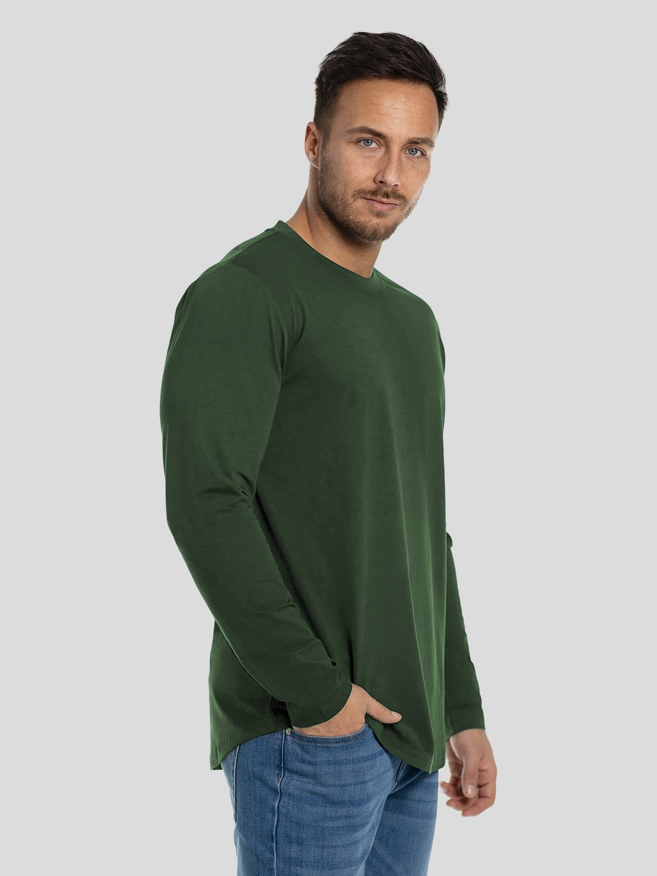 StaySmooth Long Sleeve Curve Hem Tee:Classic Fit