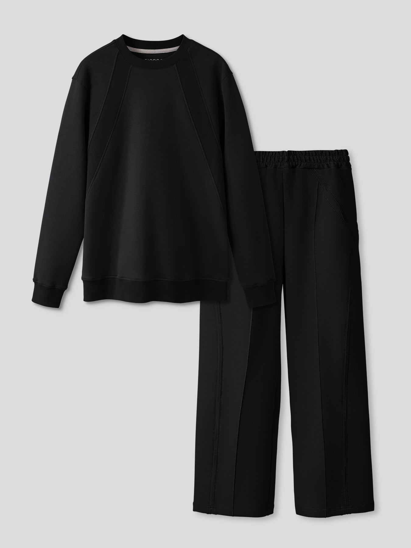 Weekend Performance Sweatshirt And Wide Leg Pants Set