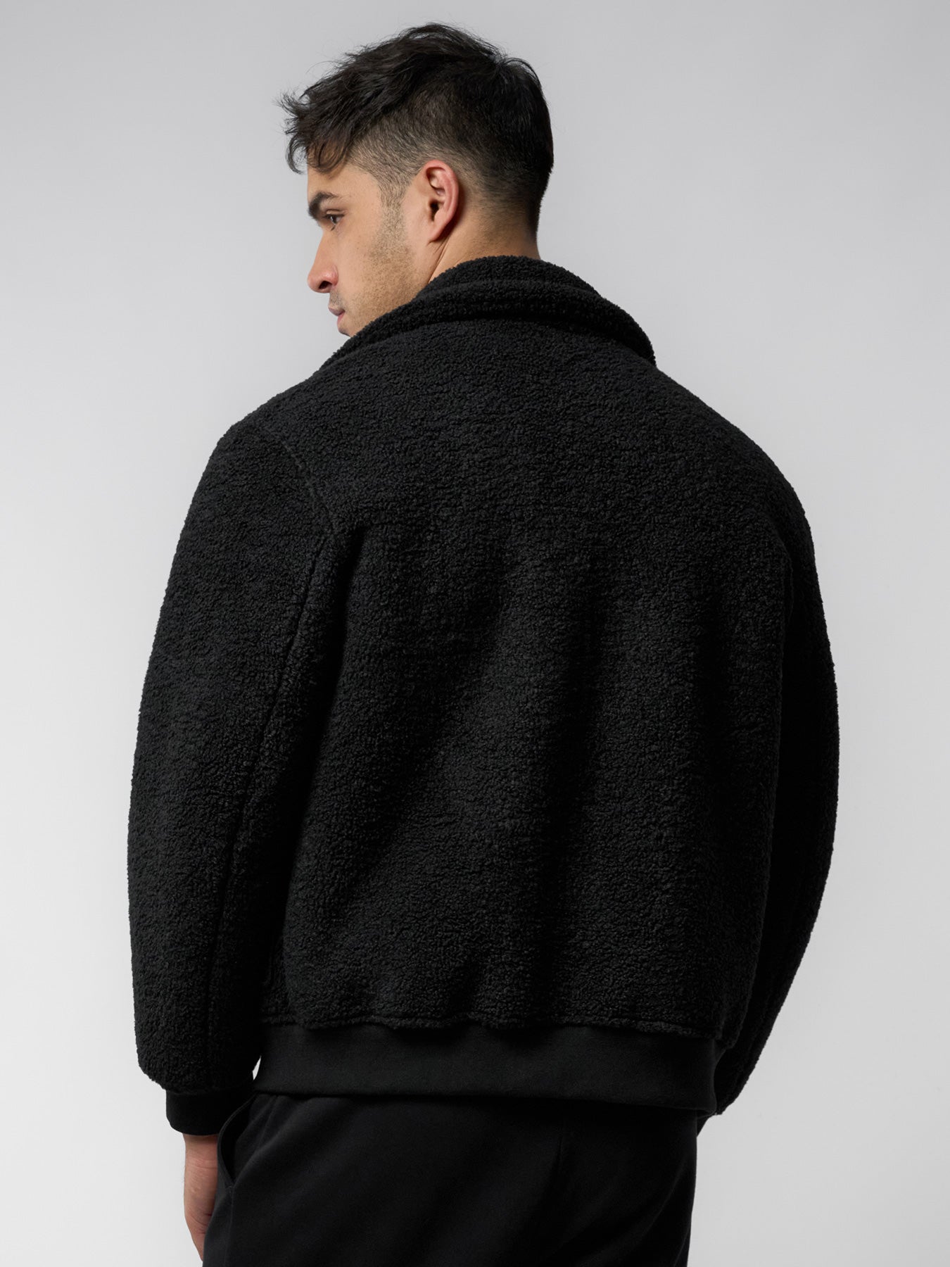 Reversible Faux Shearling Zip Up Windproof High Collar Jacket