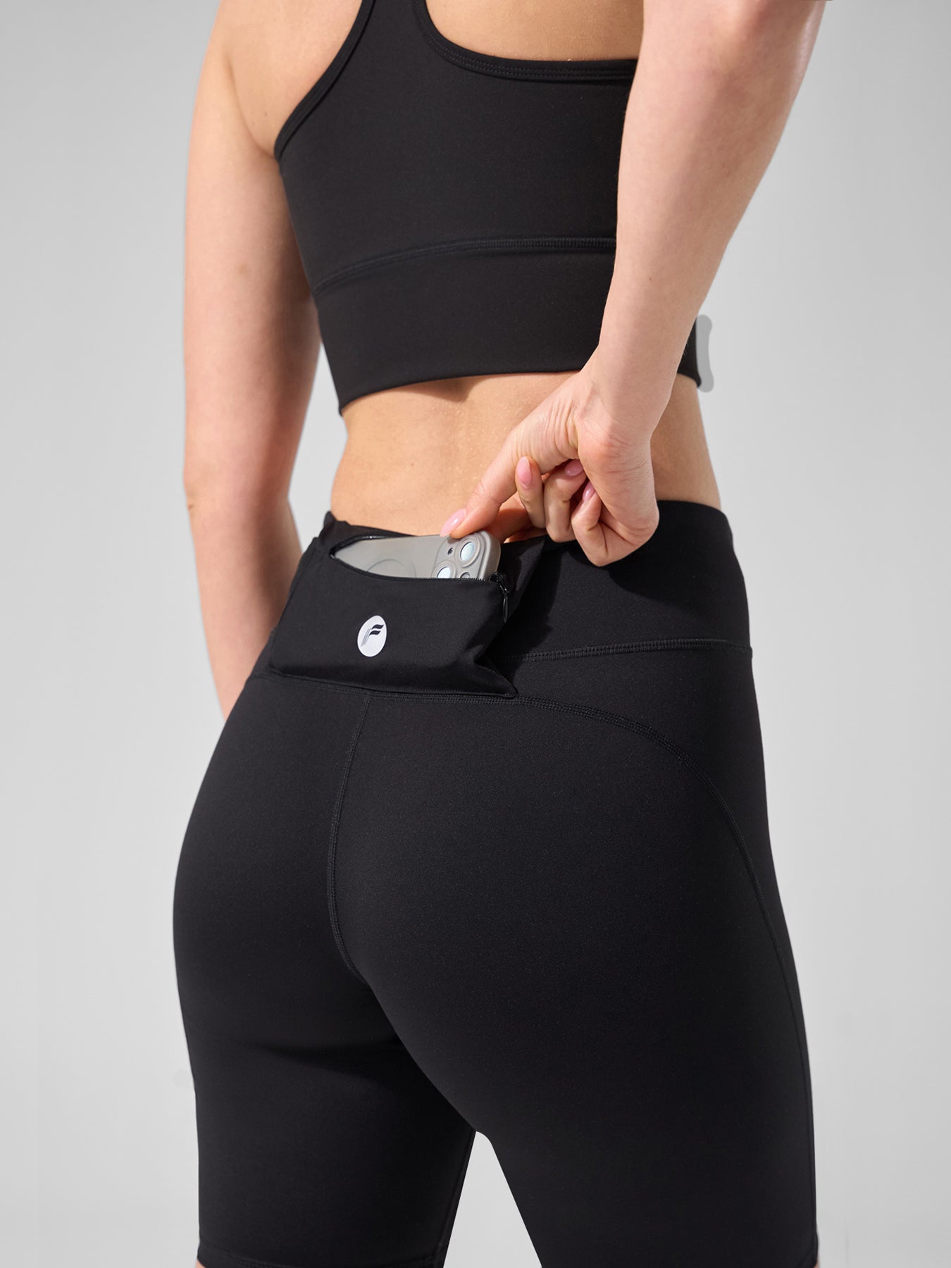 Smoothblend Tummy Control Shaping High-Waisted Short Leggings with Zip Pocket