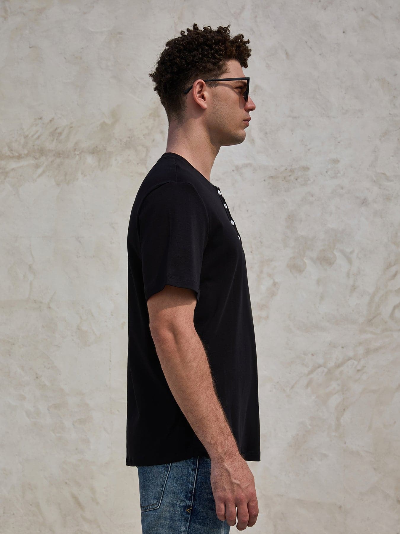 CloudWear Henley Curve-Hem Tee