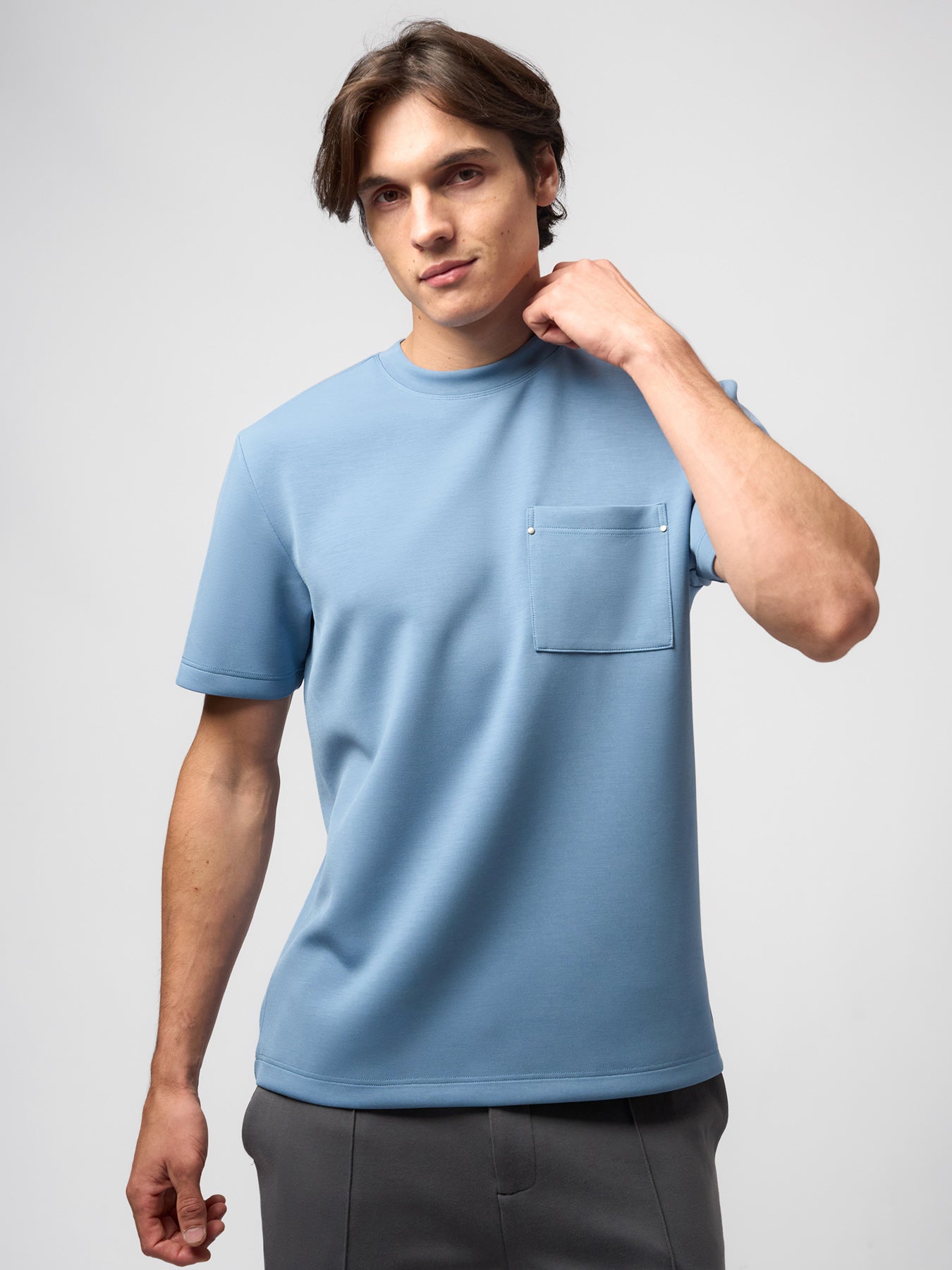 Modal Blend Pocket Tee with Rivet