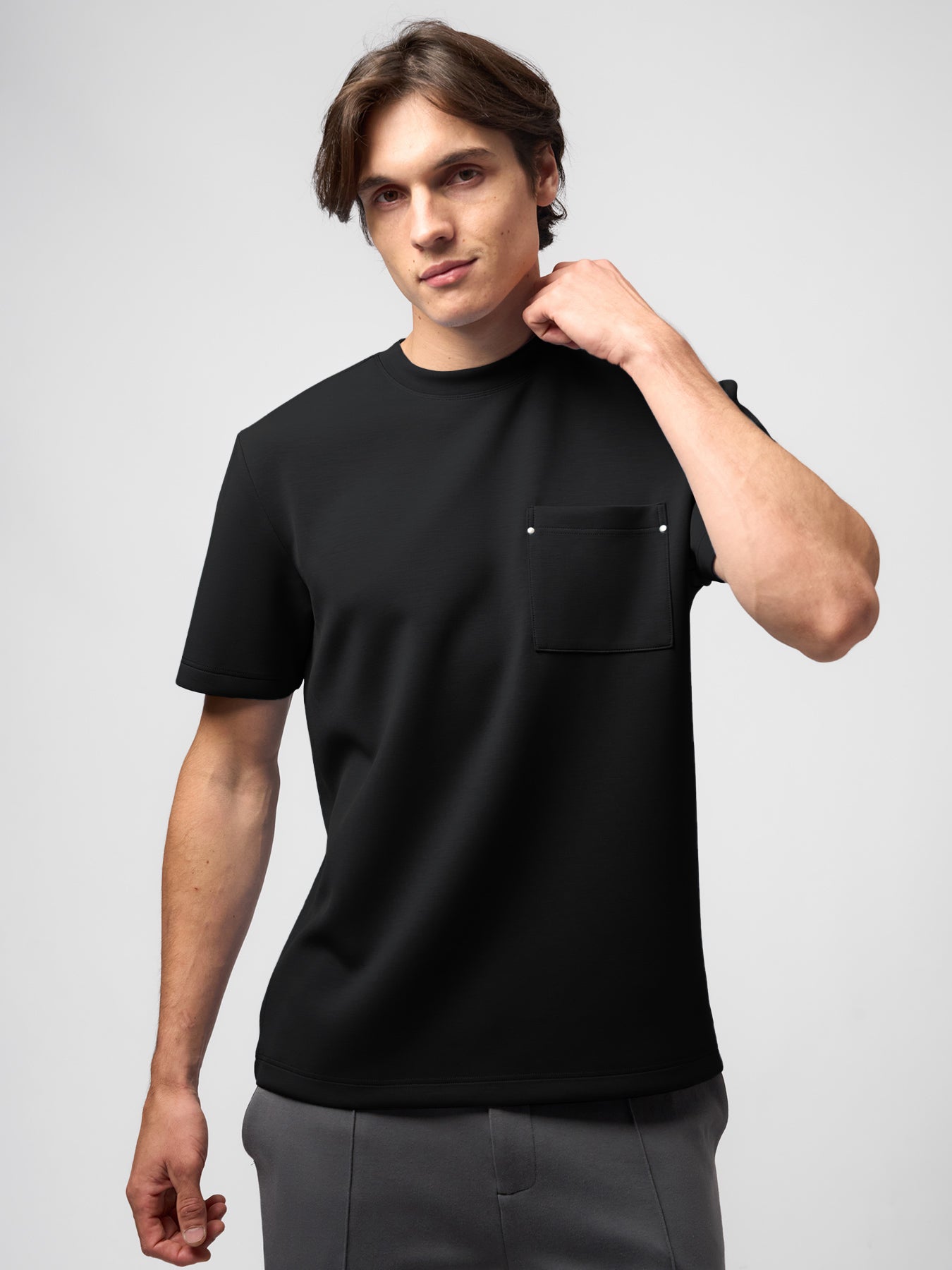 Modal Blend Pocket Tee with Rivet