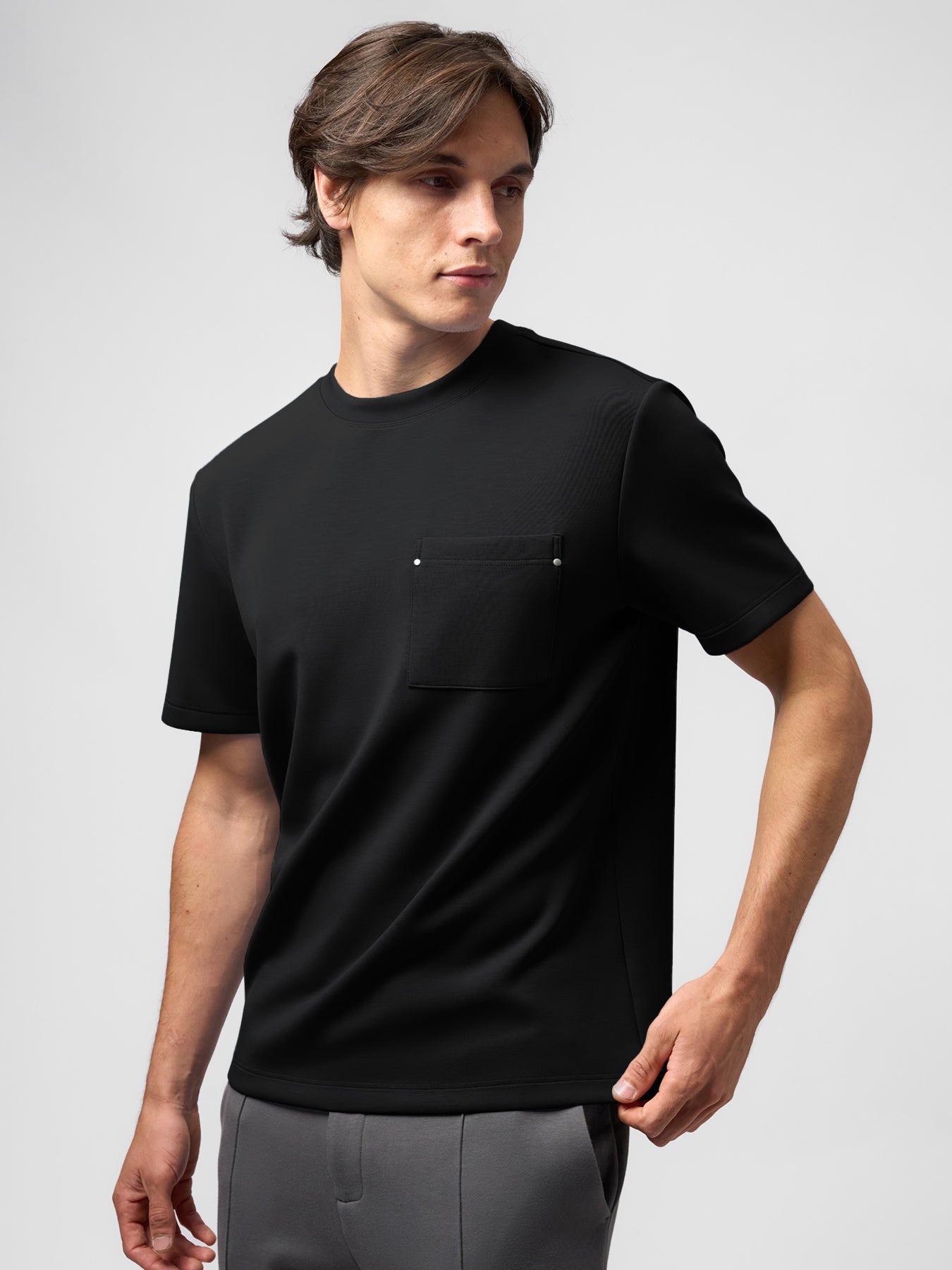 Modal Blend Pocket Tee with Rivet