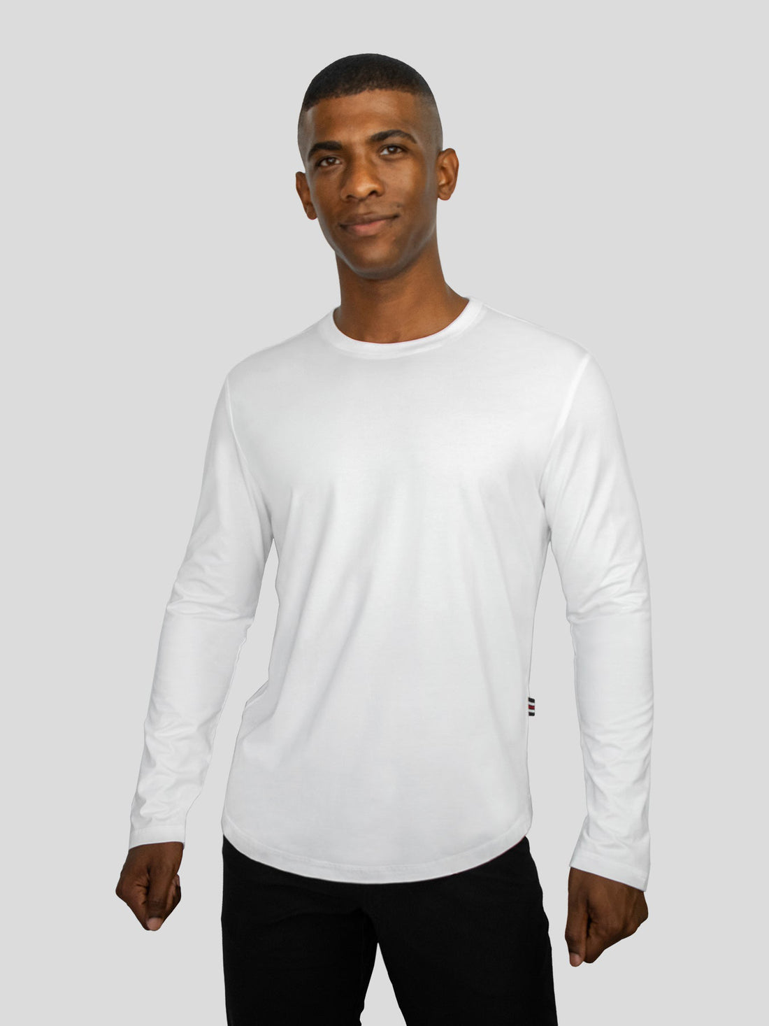 StaySmooth Long Sleeve Curve Hem Tee: Slim Fit |